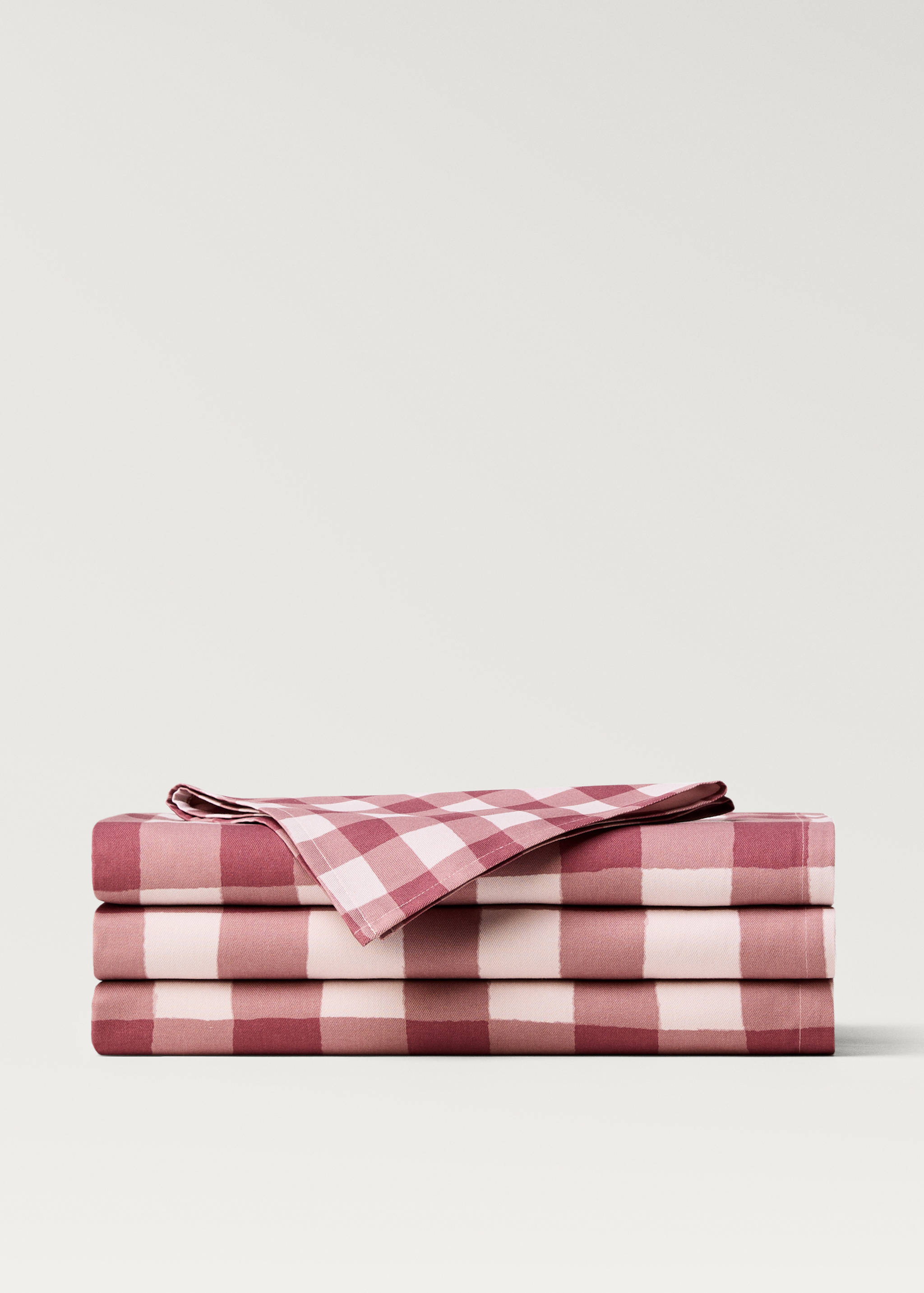 Check cotton tablecloth for 6 to 8 diners - Article without model