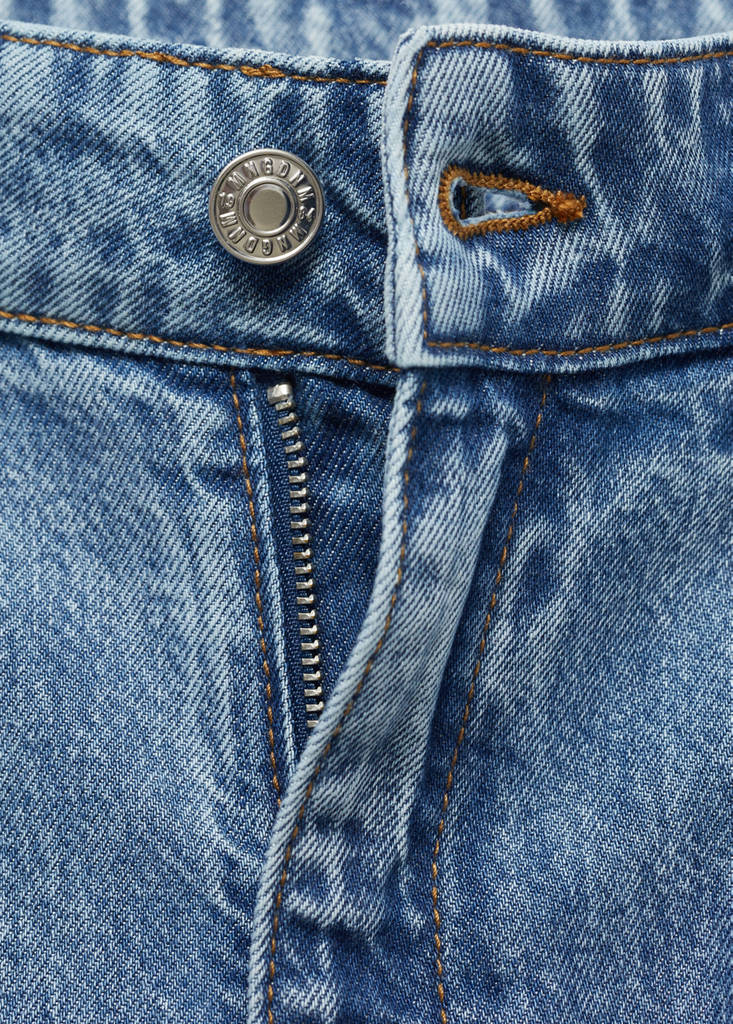 Wide leg pleated jeans — Medium Blue