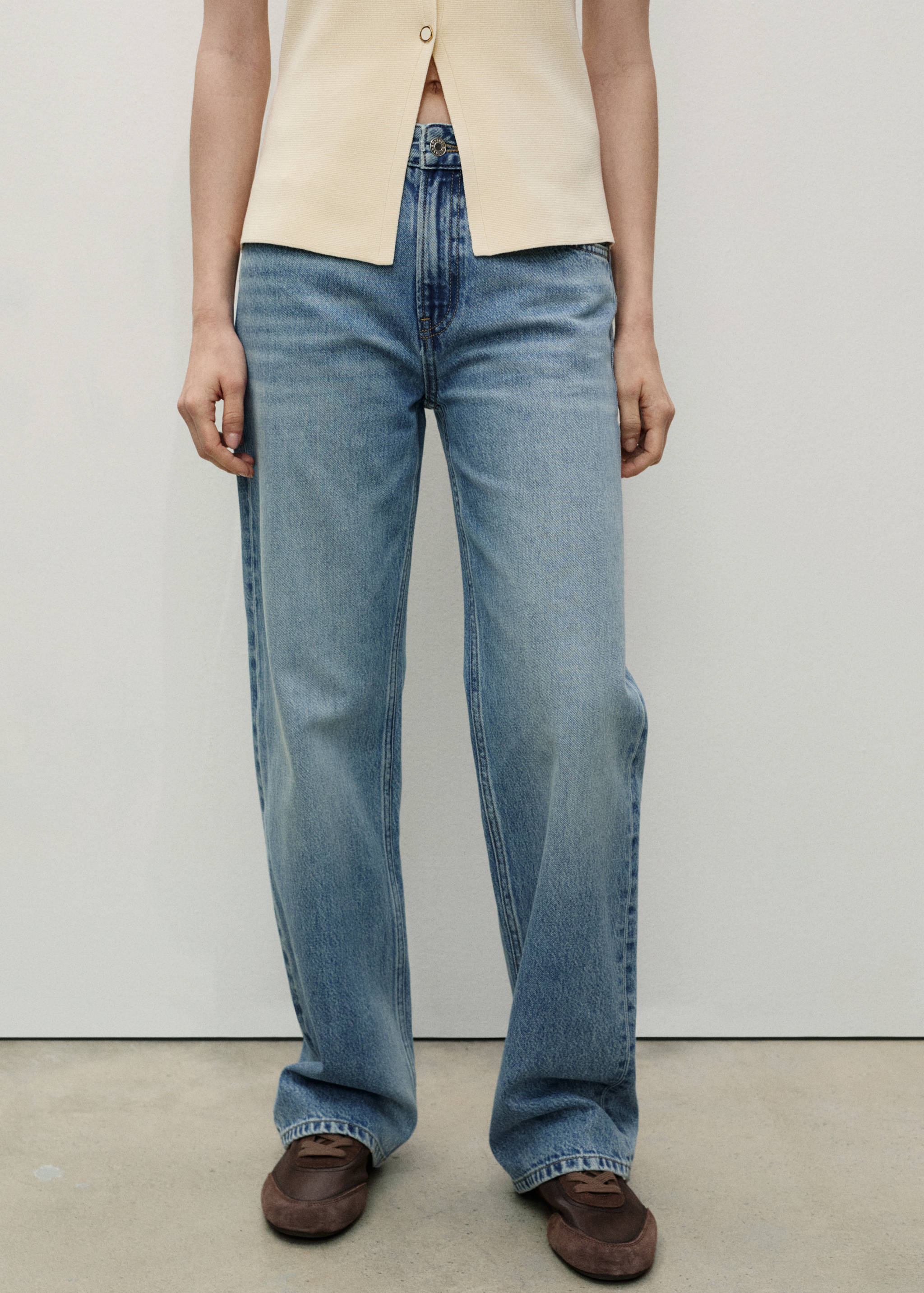 Miami medium-rise straight-fit jeans - Medium plane