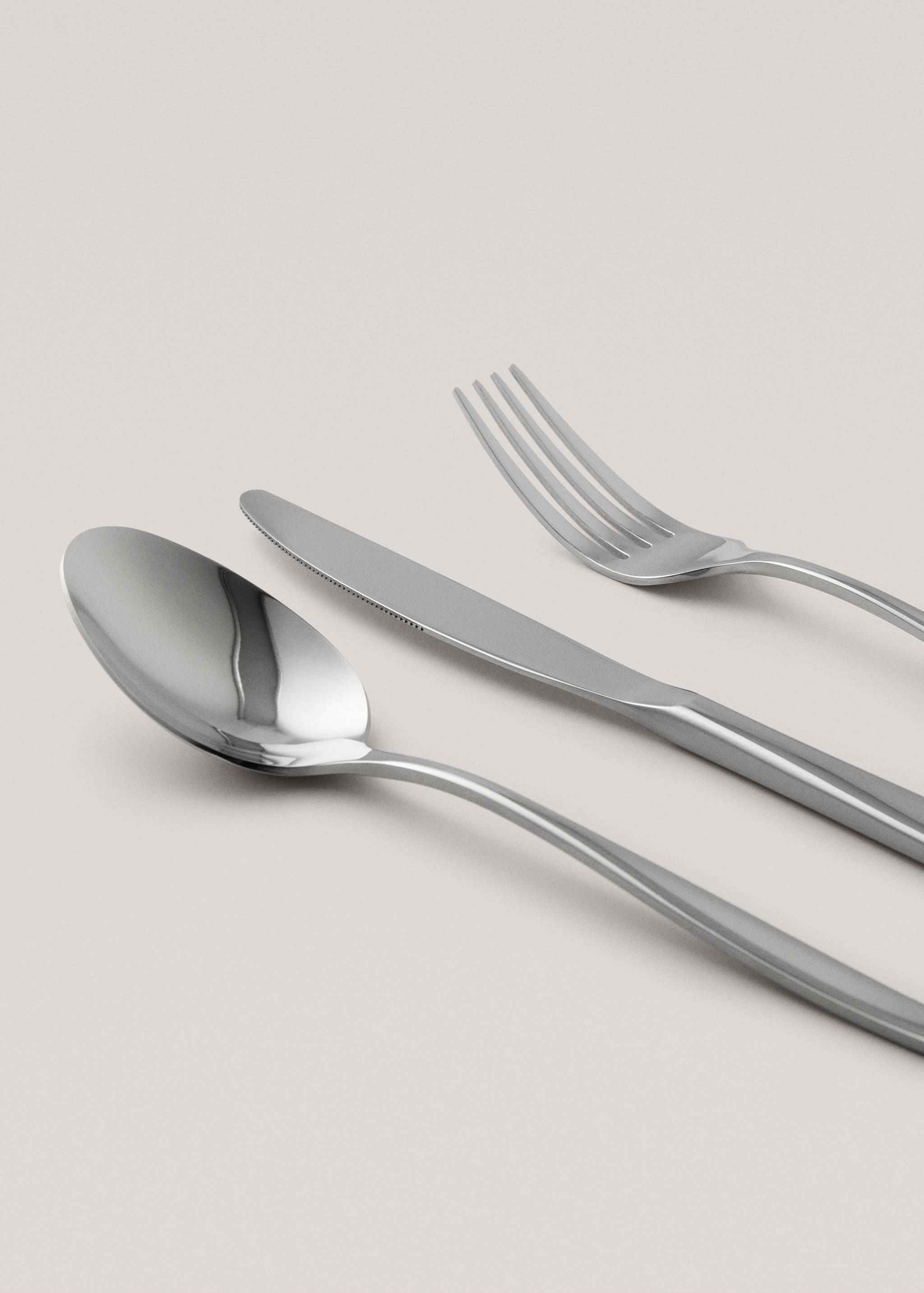 3-piece cutlery set in stainless steel with slim handles - Details of the article 1