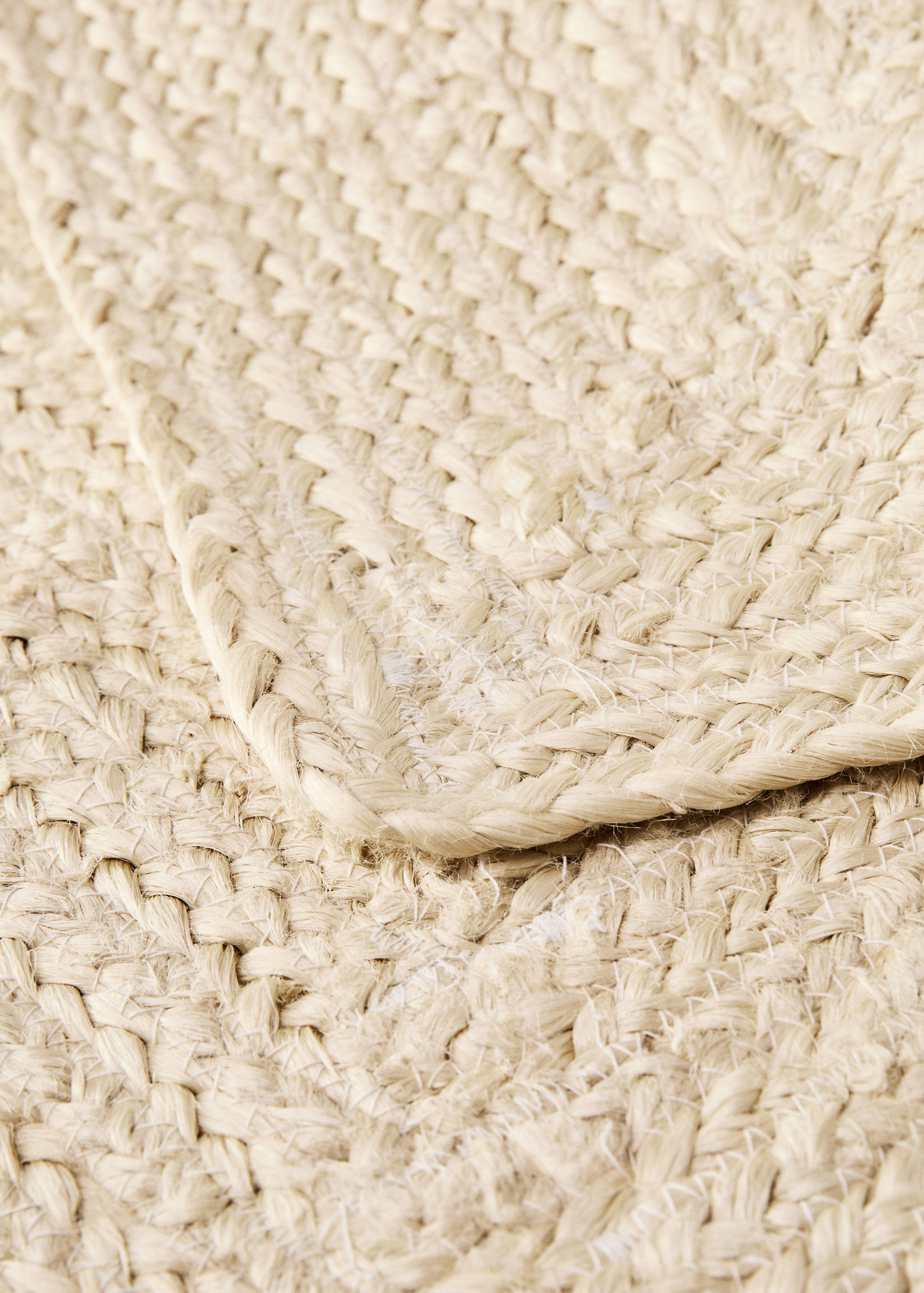 Großer Teppich aus gebleichter Jute mit Flechtdesign - Detail des Artikels 2
