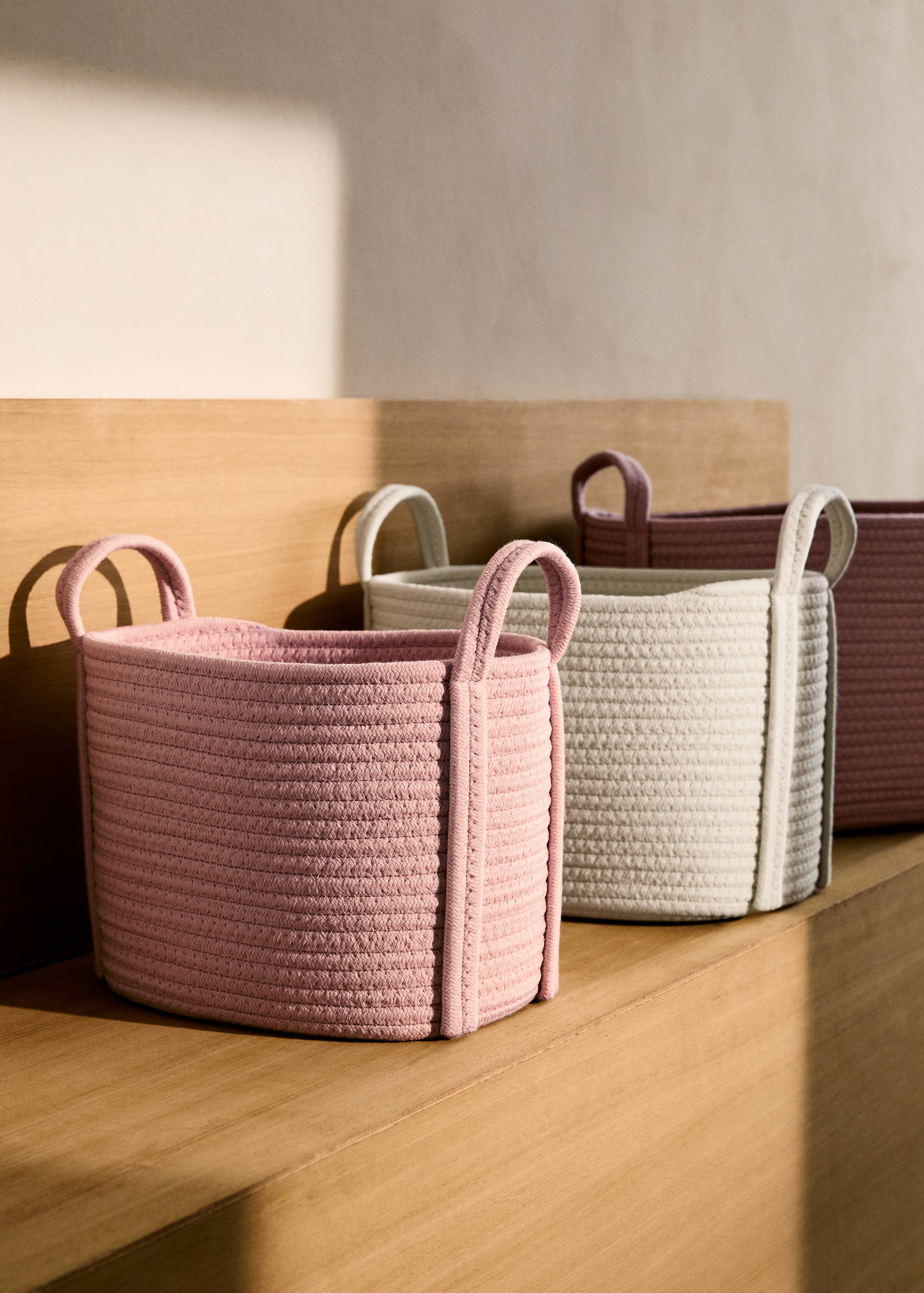 Cesta infantil algodón asas pequeña - Plano general