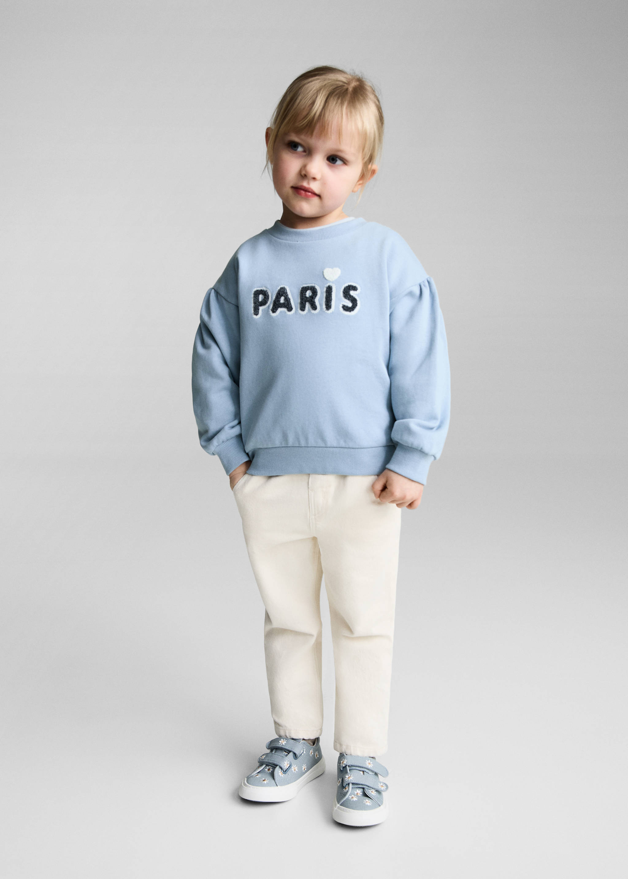 Embossed message cotton sweater - General plane