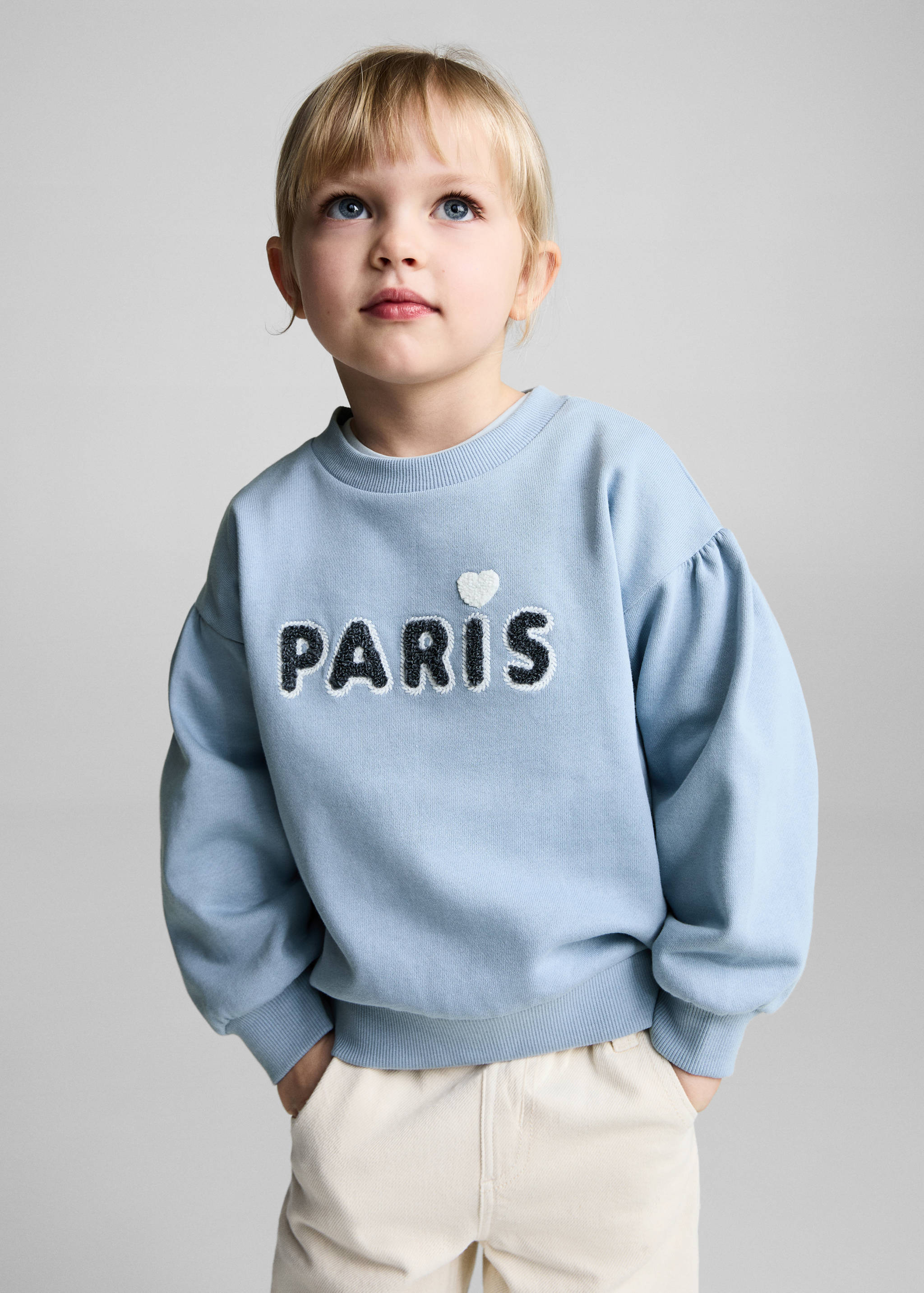 Embossed message cotton sweater - Medium plane