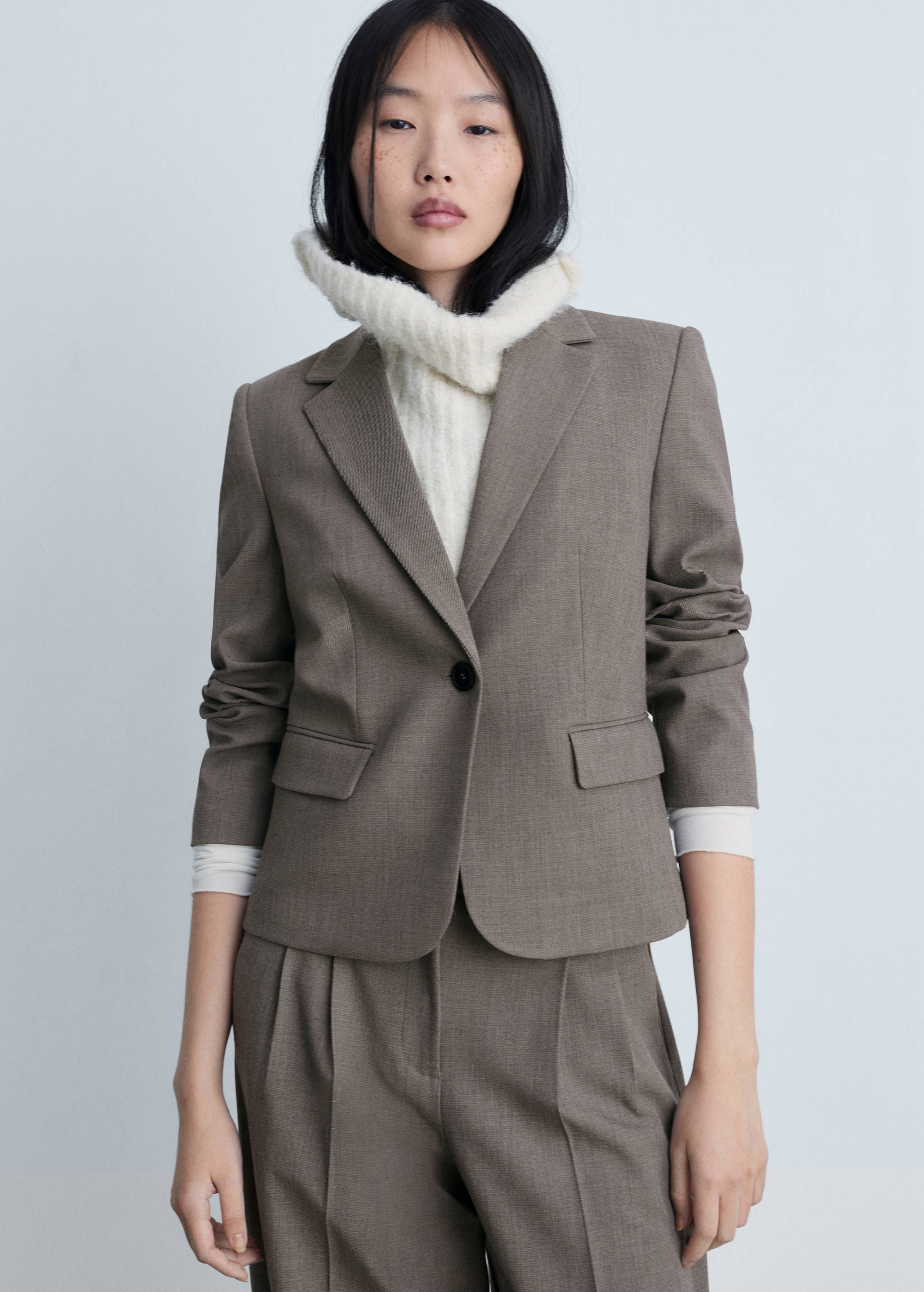 Crop suit blazer - Medium plane