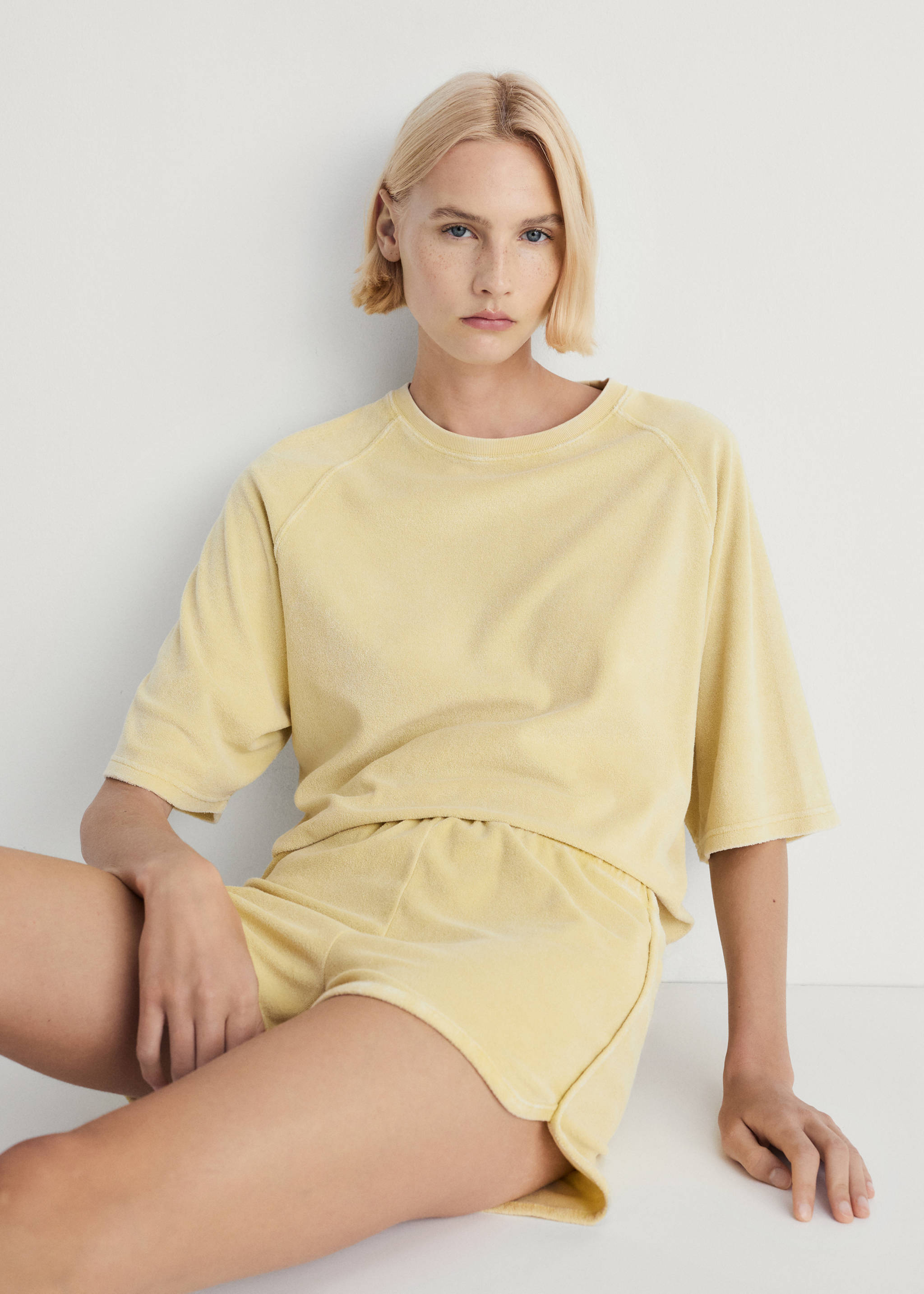 Terry cotton overdyed shorts - Details of the article 2