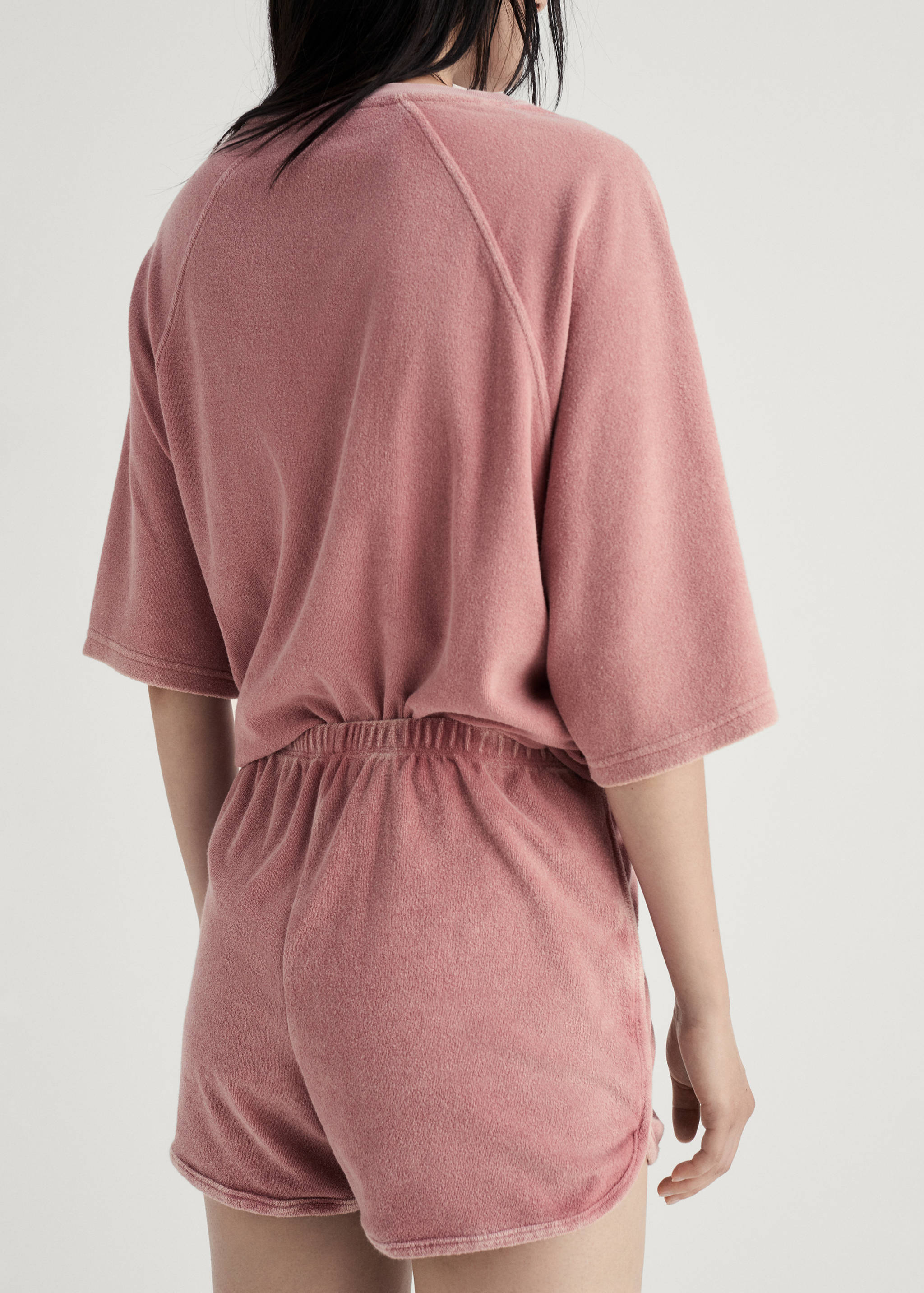 Terry cotton overdyed shorts - Reverse of the article