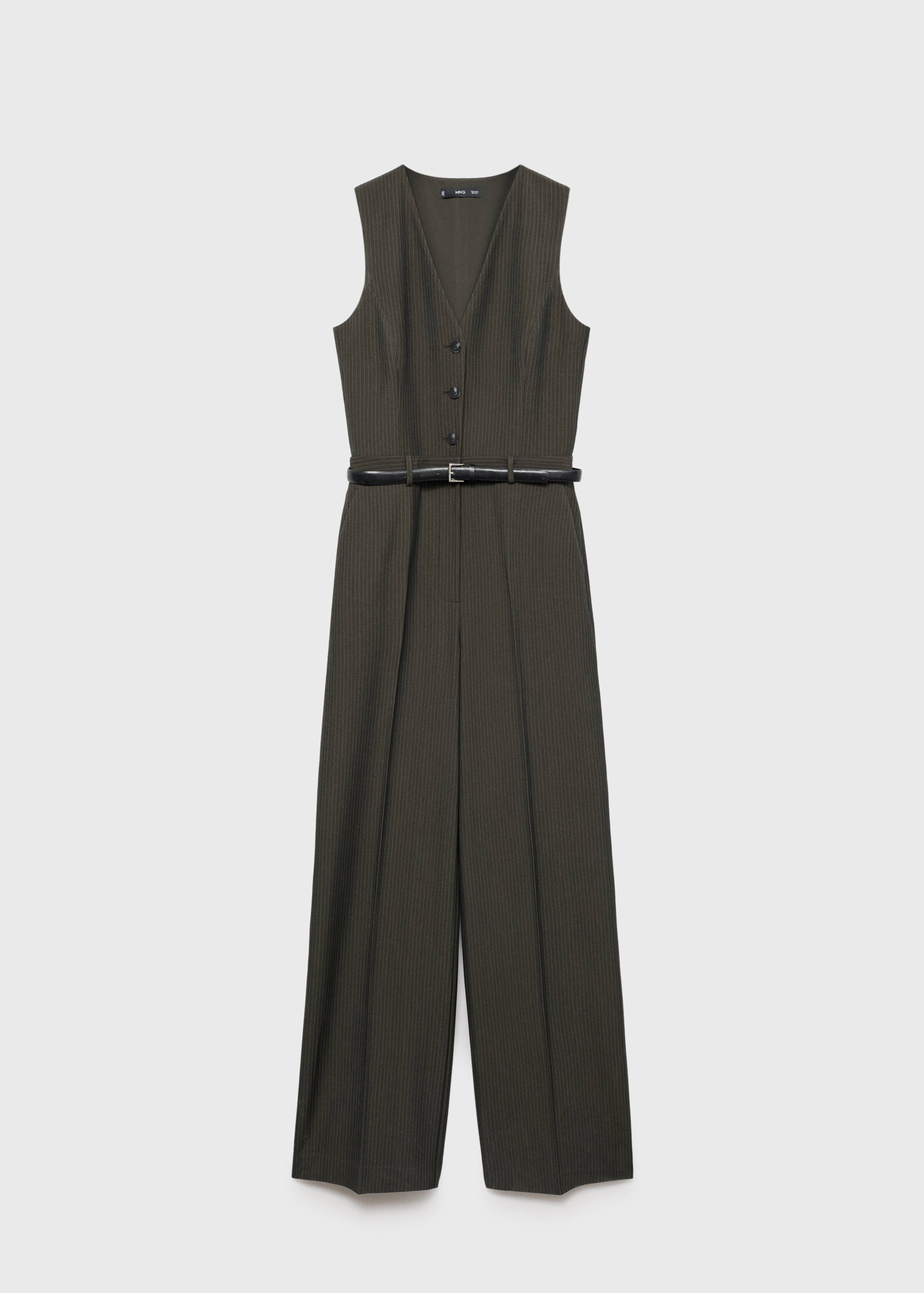 Pinstripe jumpsuit with belt - Article without model