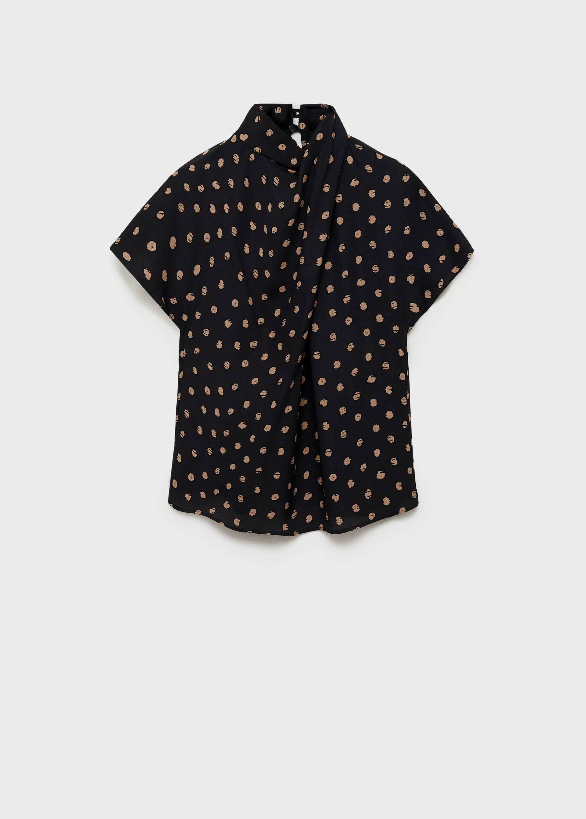 Polka-dot blouse with draped collar - Article without model