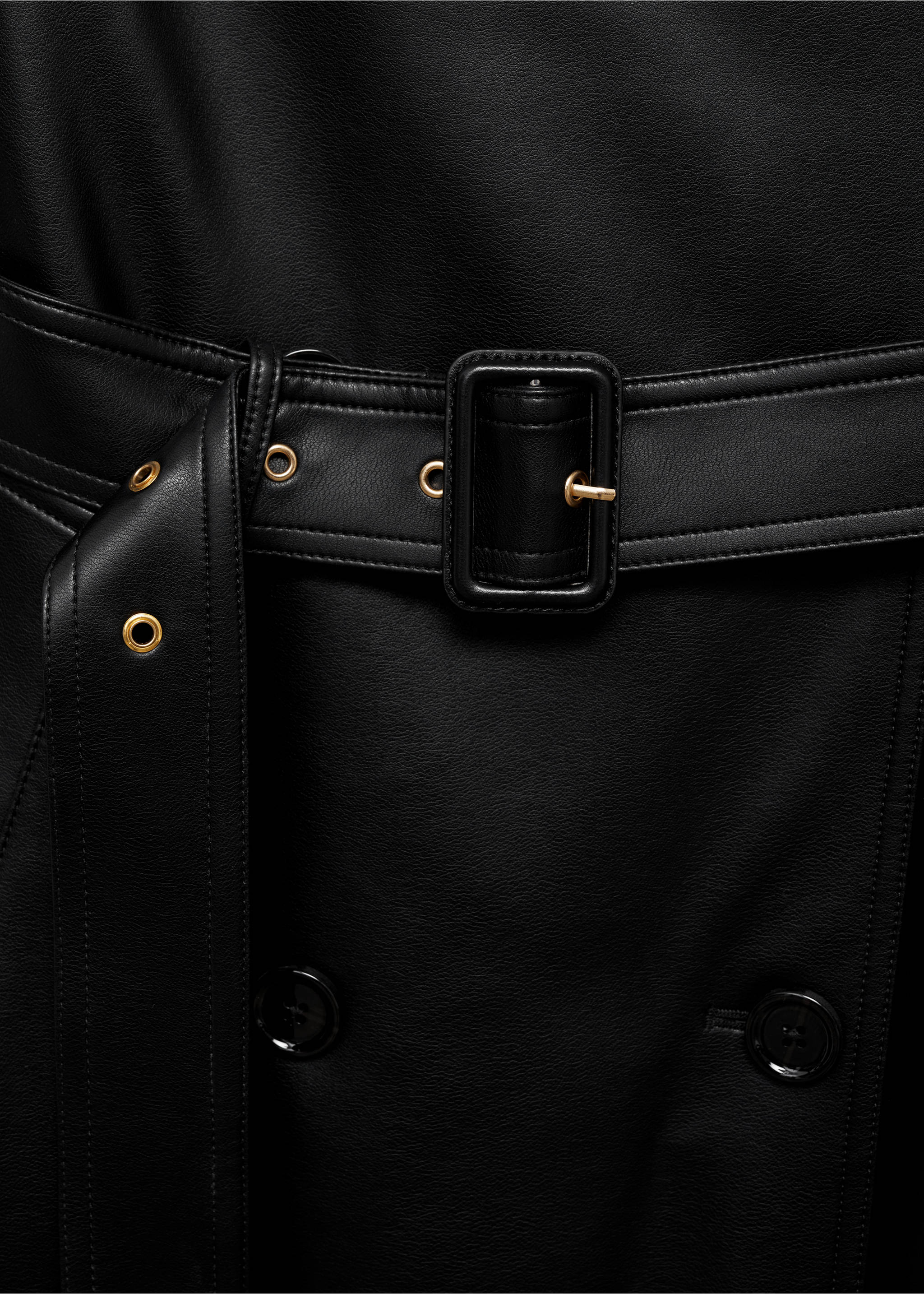 Trench similicuir - Détail de l'article 8, Noir. Ref: 87034077-00.