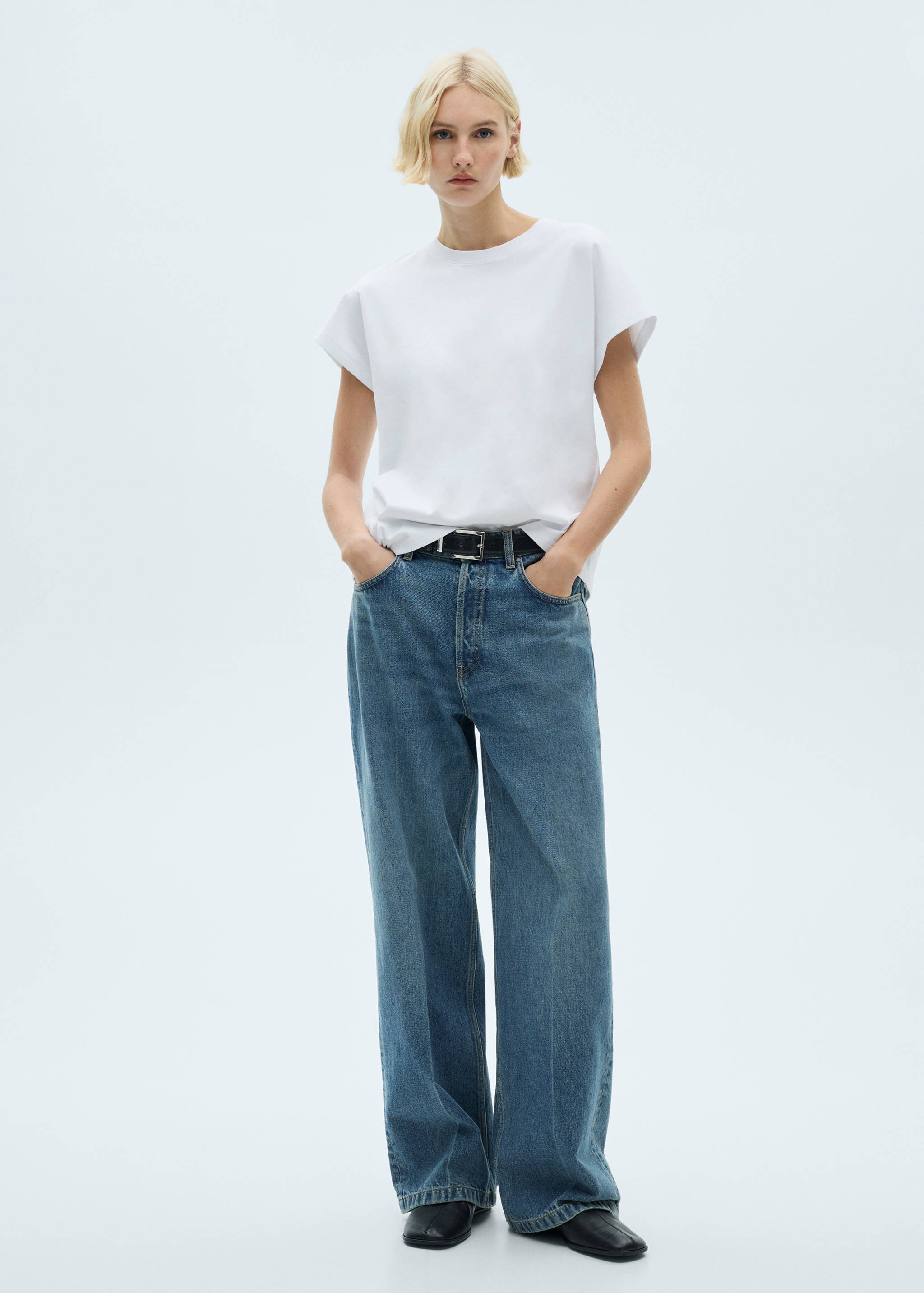 Rounded neck cotton t-shirt - General plane