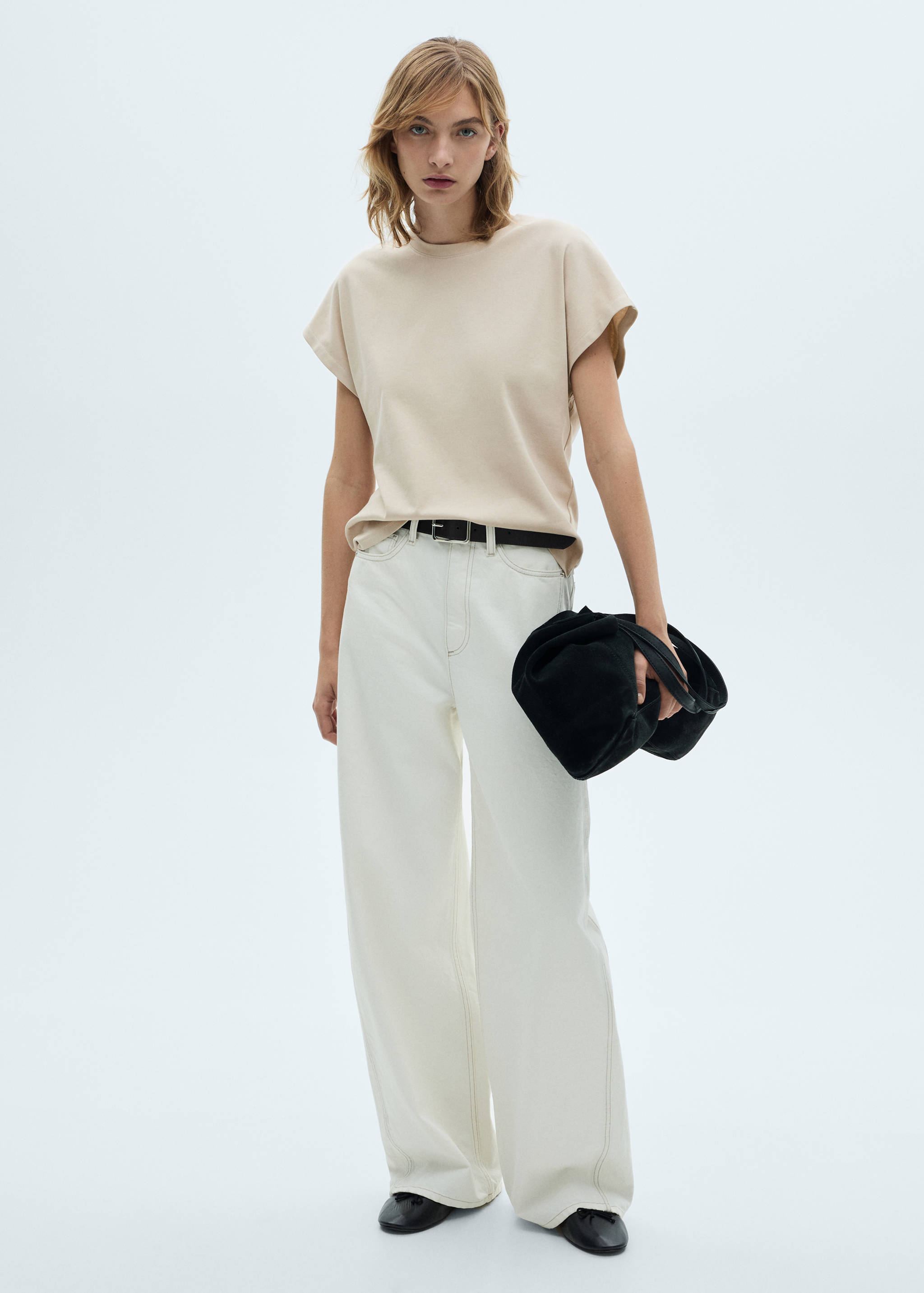 Rounded neck cotton t-shirt - General plane