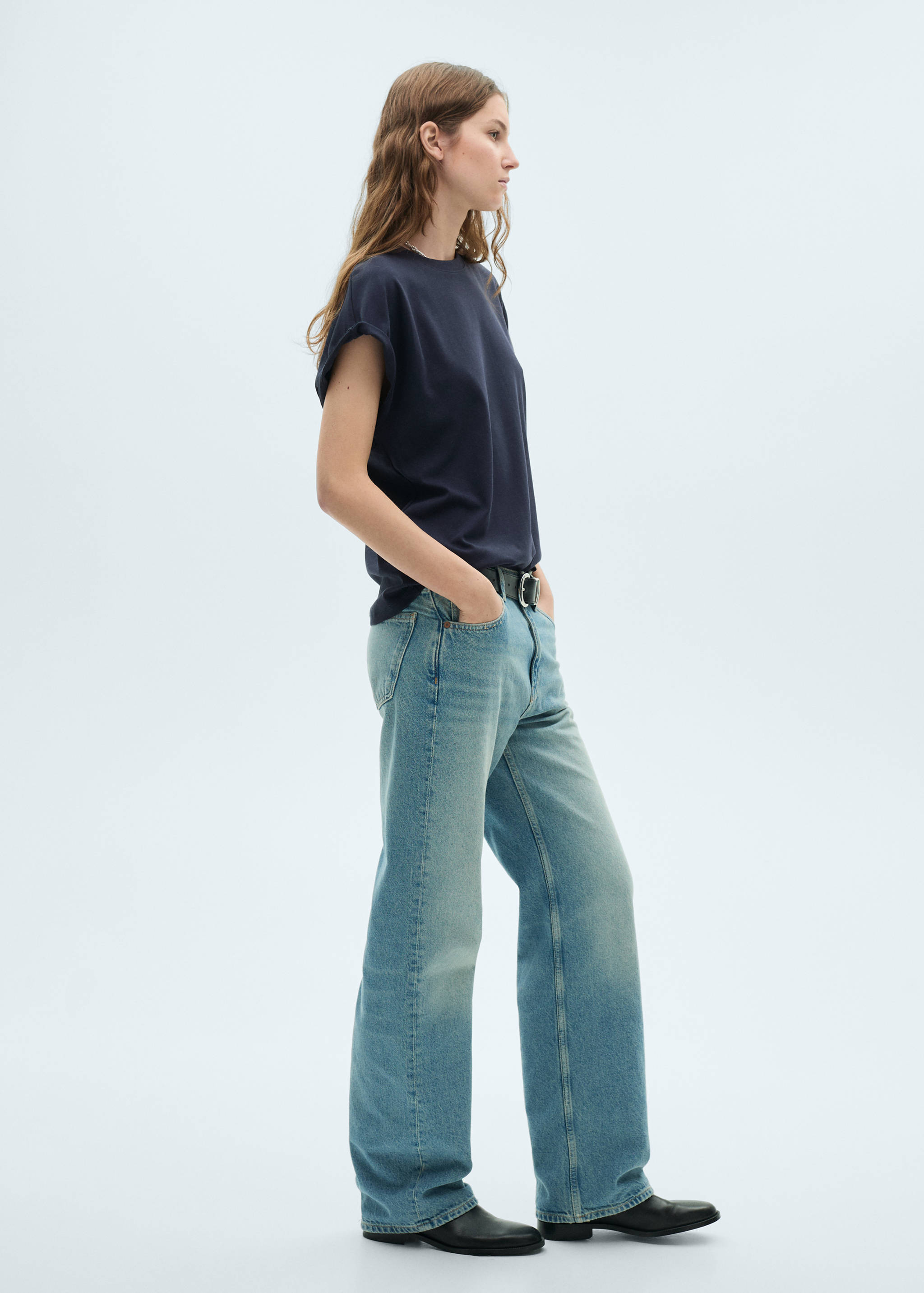 Rounded neck cotton t-shirt - General plane