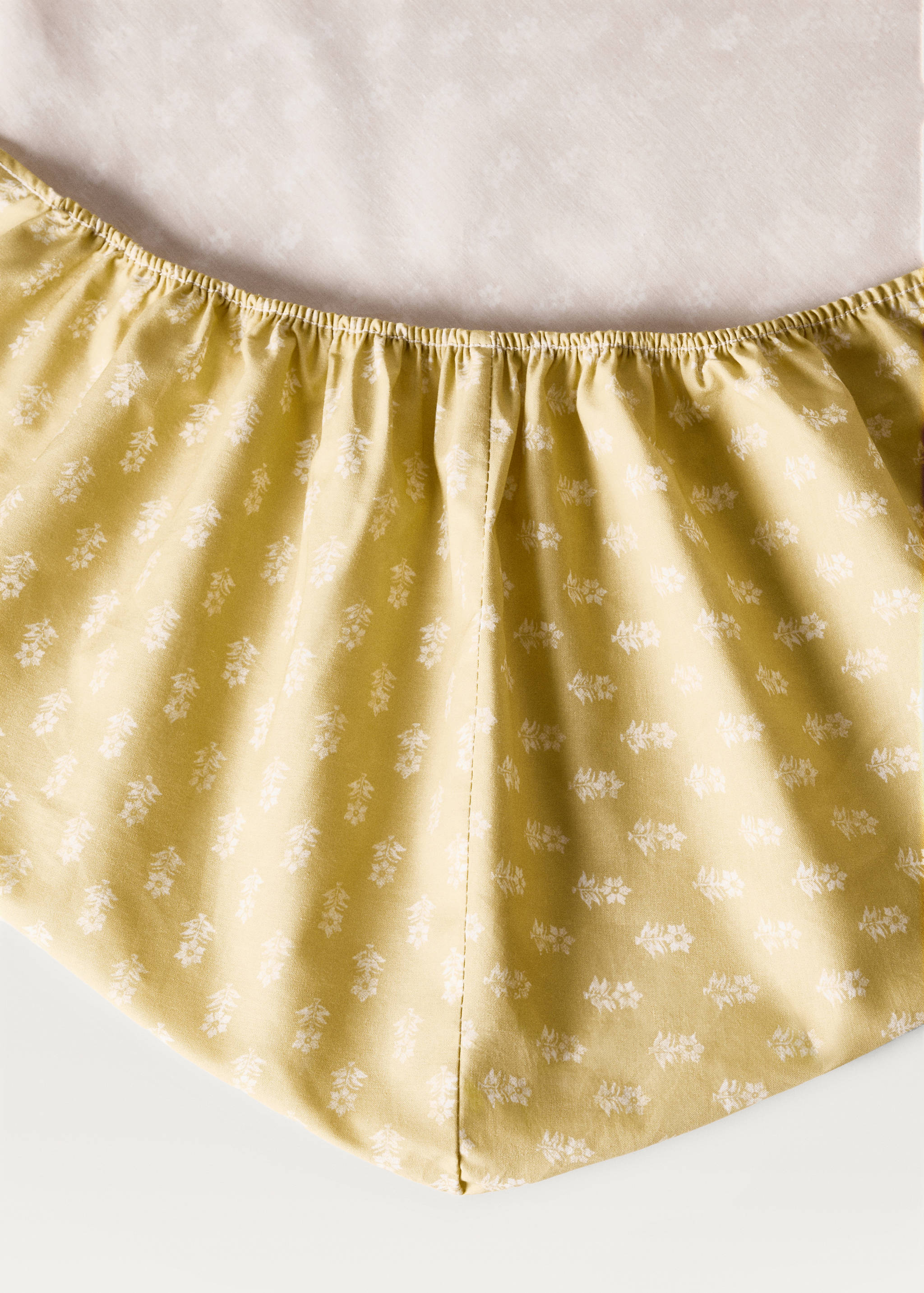 Children’s cotton percale fitted sheet with small flowers for 90 cm bed - Details of the article 1