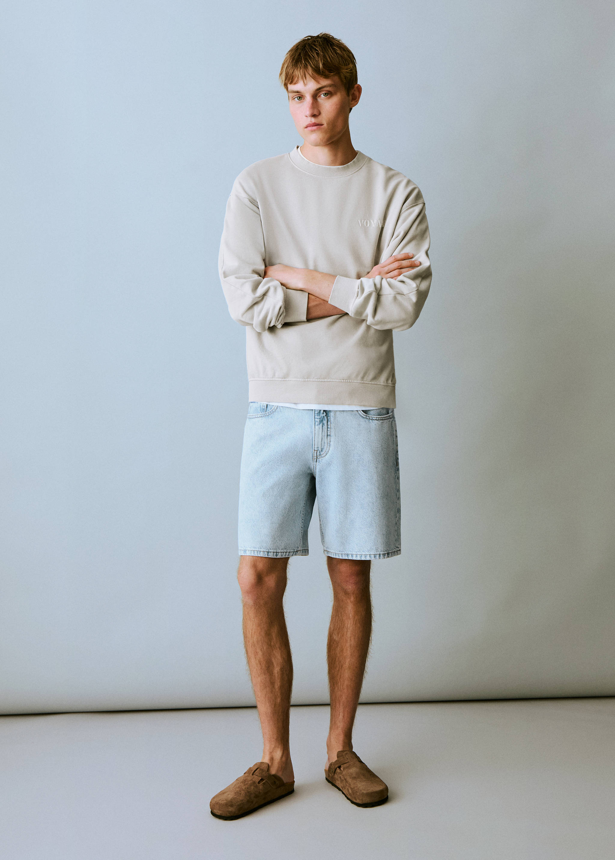 Baumwoll-Sweatshirt mit Aufschrift - Allgemeine Ansicht