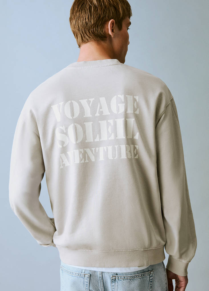 Message cotton sweatshirt — Grey