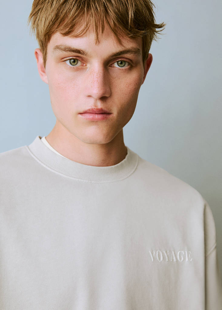 Message cotton sweatshirt — Grey