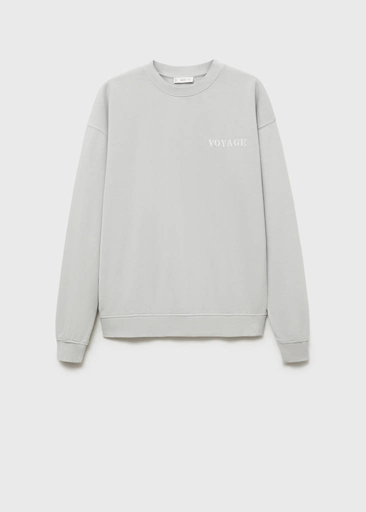 Message cotton sweatshirt — Grey