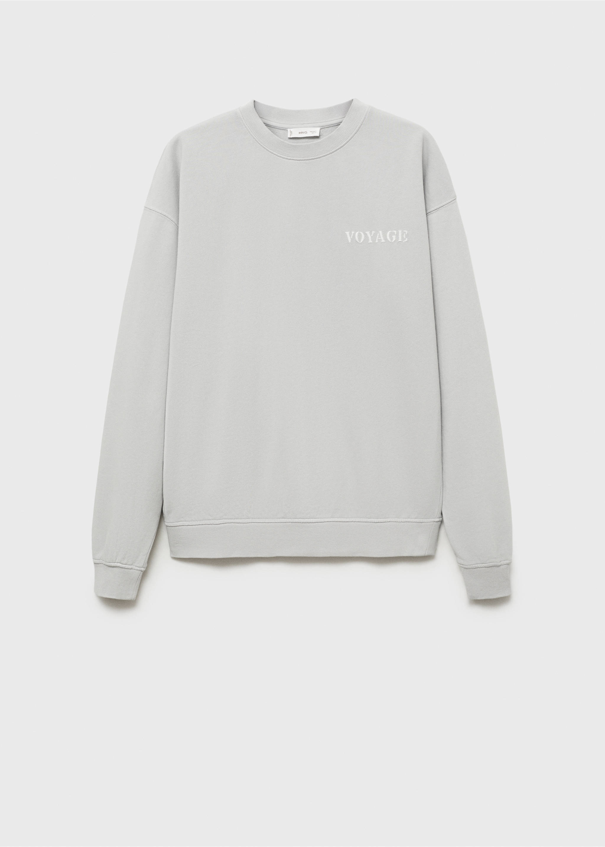Message cotton sweatshirt - Article without model, Grey. Ref: 87034094-00.