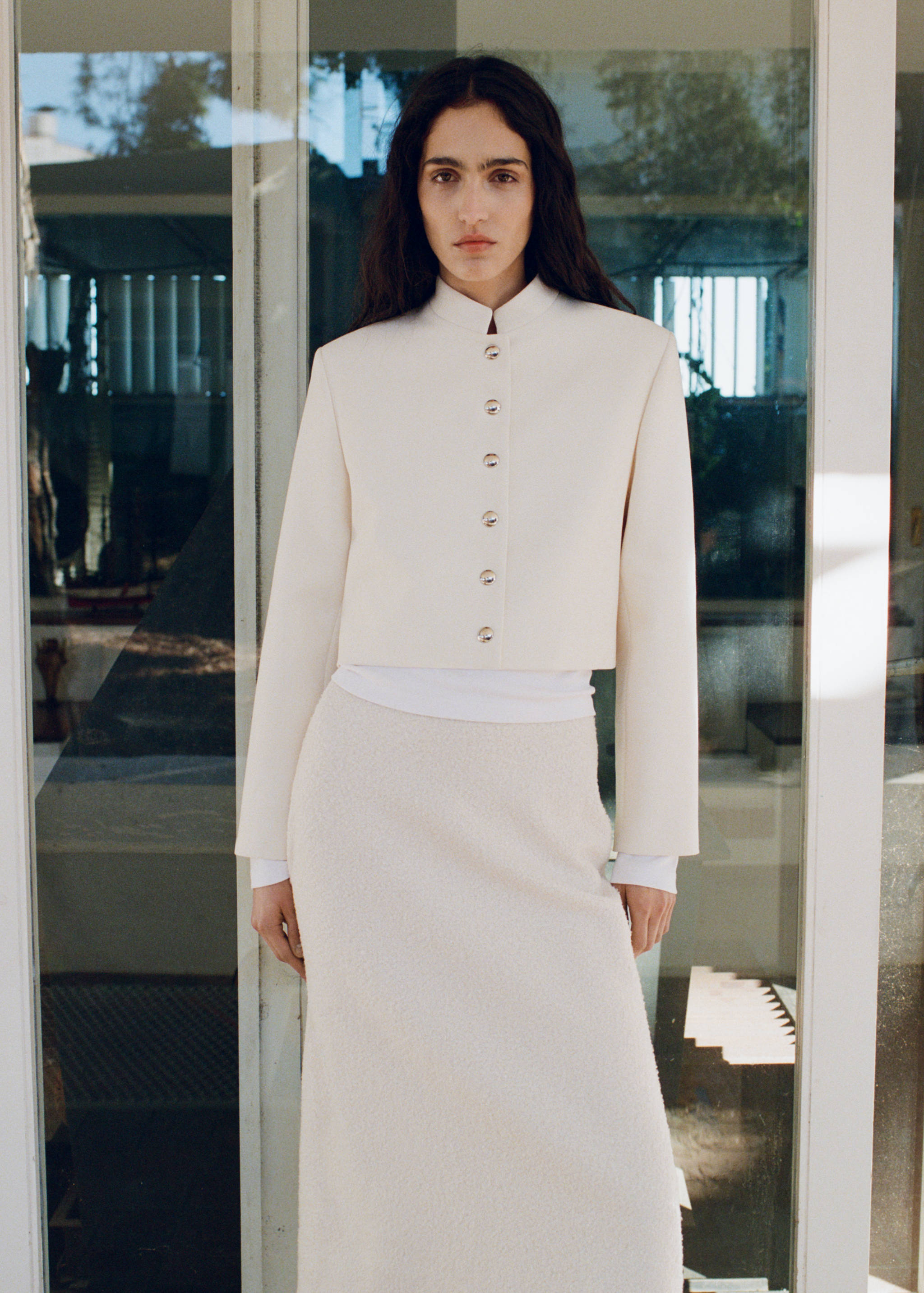 Strip-neck cropped jacket - Details of the article 5