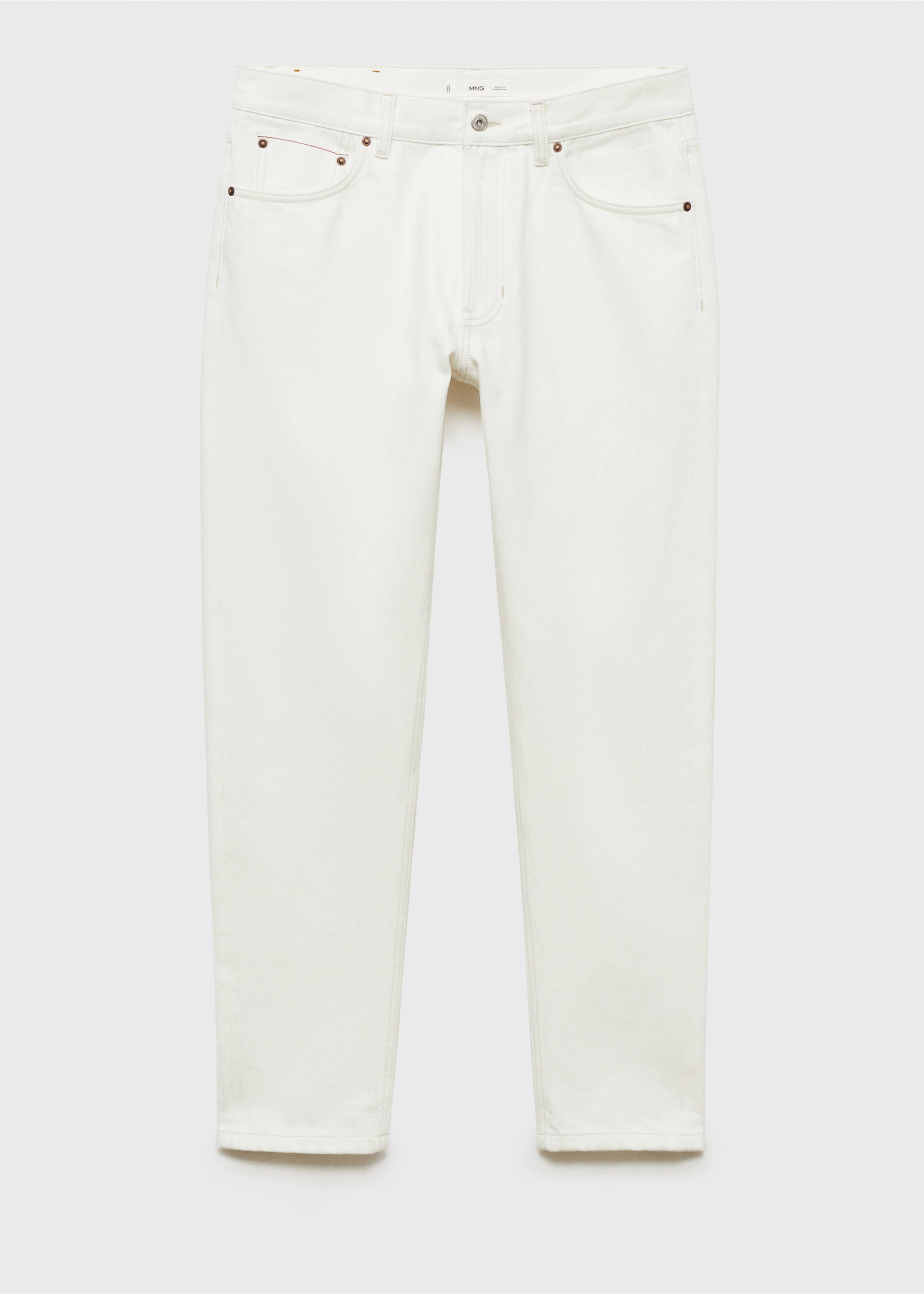 Tapered-fit selvedge jeans - Article without model, Off White. Ref: 87034396-00.