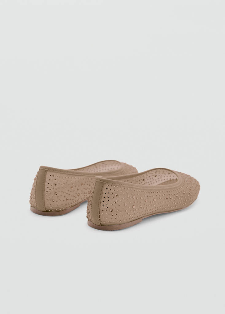 Glitter-effect ballet flats — Pastel Pink