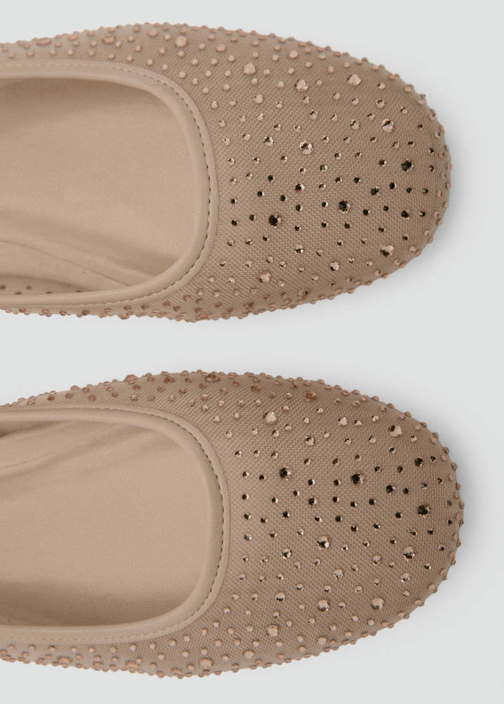 Glitter-effect ballet flats — Pastel Pink