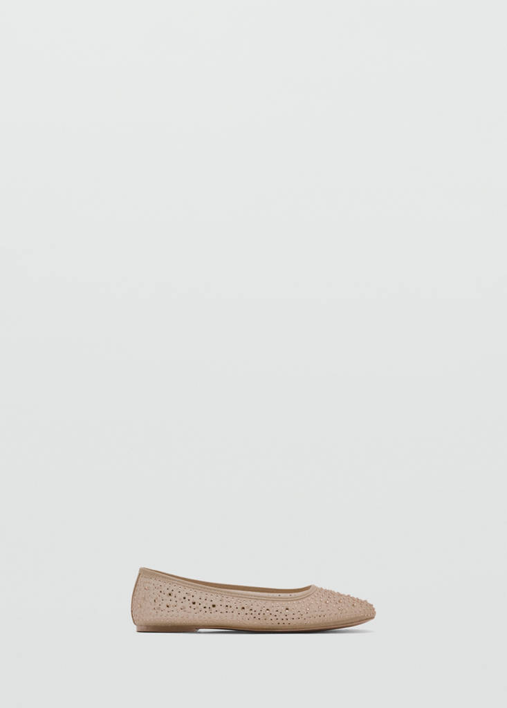 Glitter-effect ballet flats — Pastel Pink