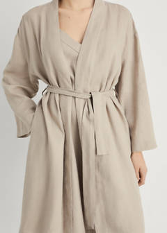 Linen home robe — Sand 1