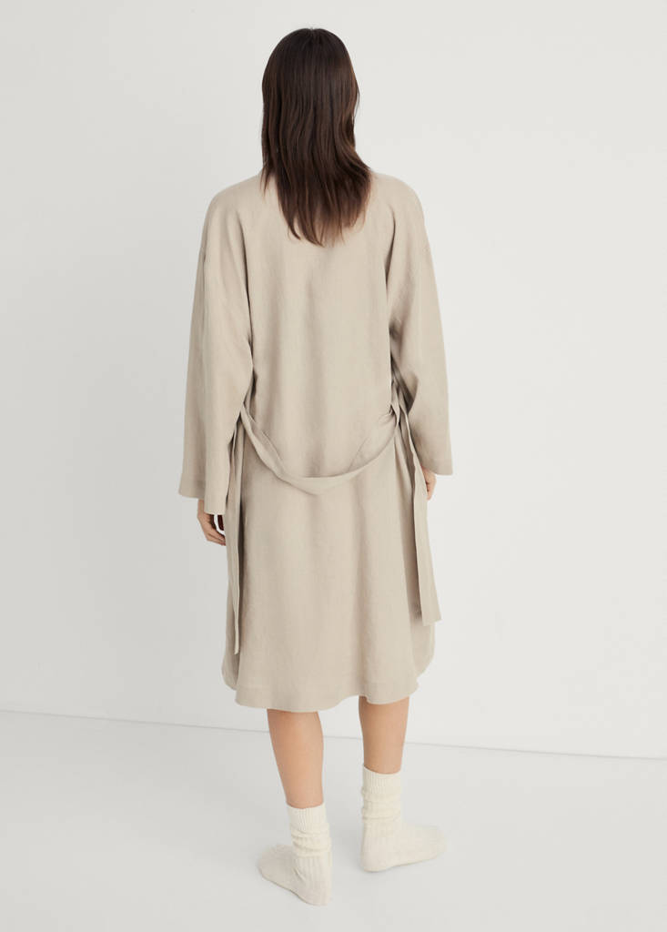 Linen home robe — Sand