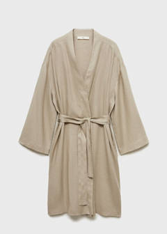 Linen home robe — Sand 5