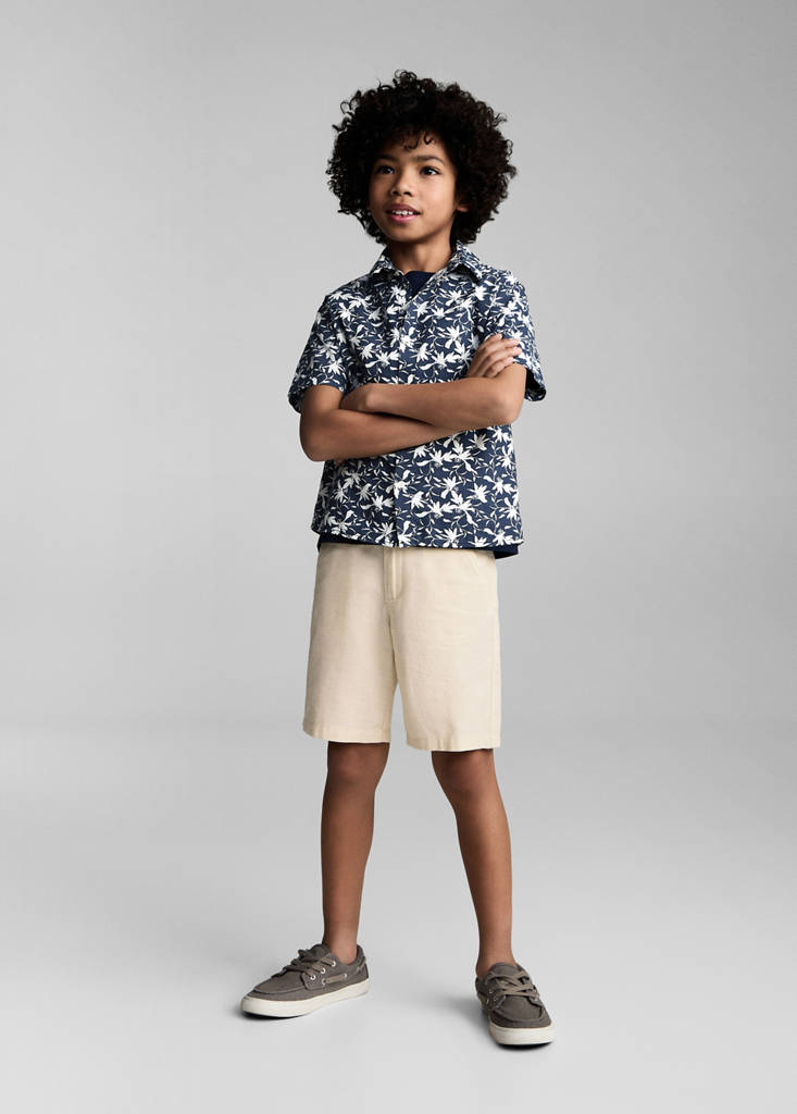 Linen chino Bermuda shorts — Sand