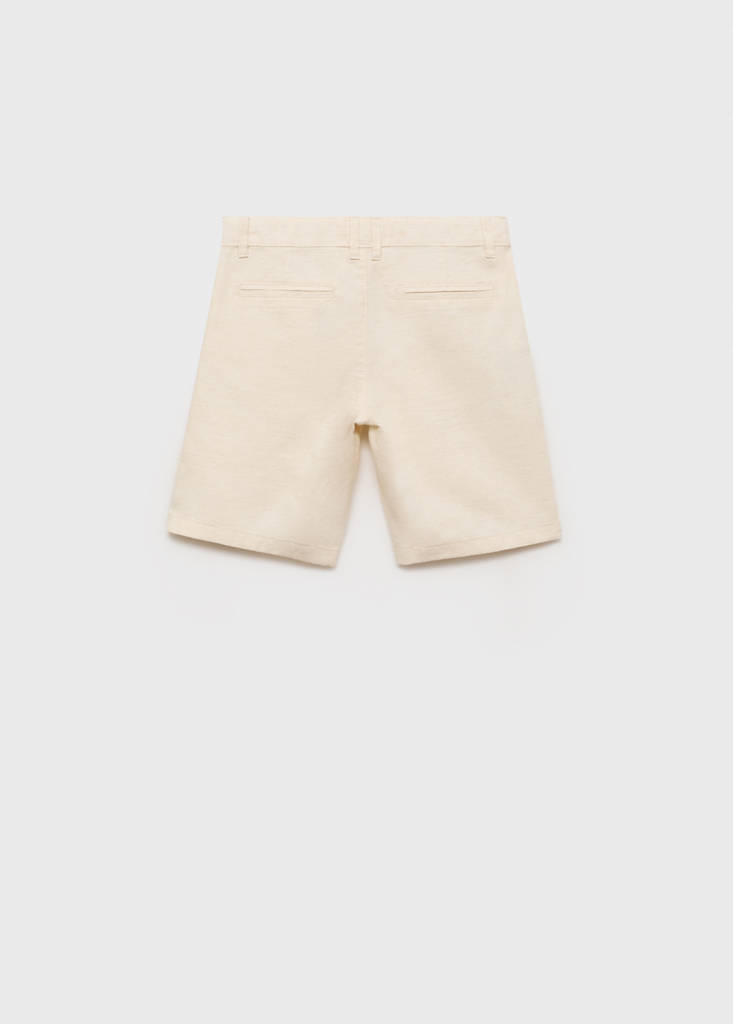 Linen chino Bermuda shorts — Sand