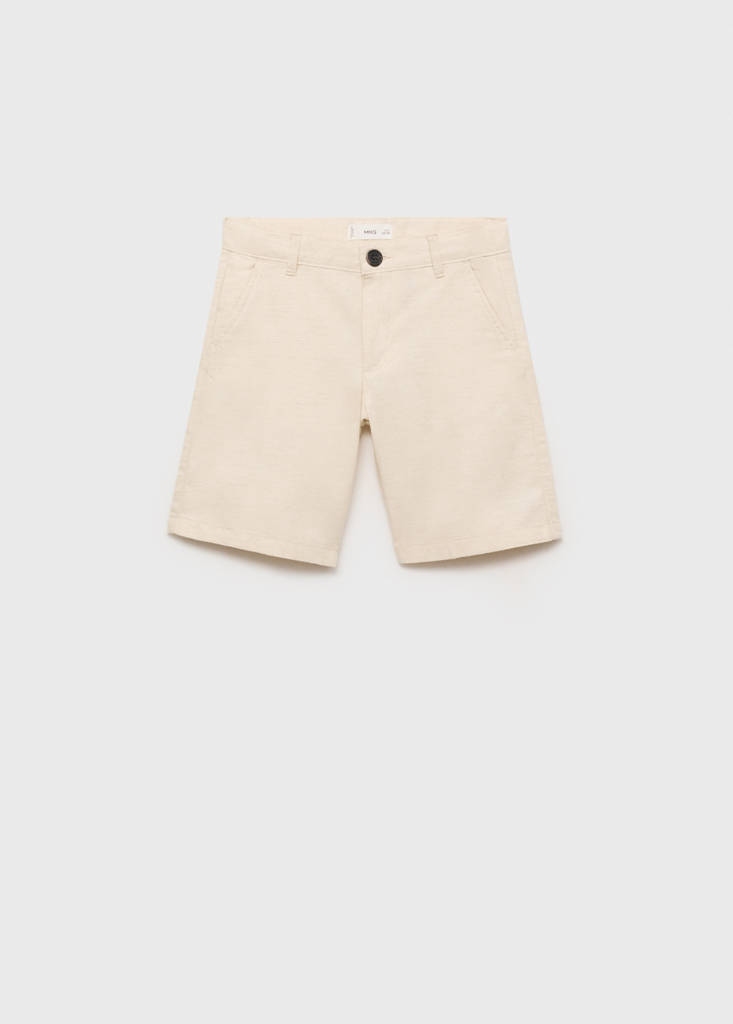 Linen chino Bermuda shorts — Sand