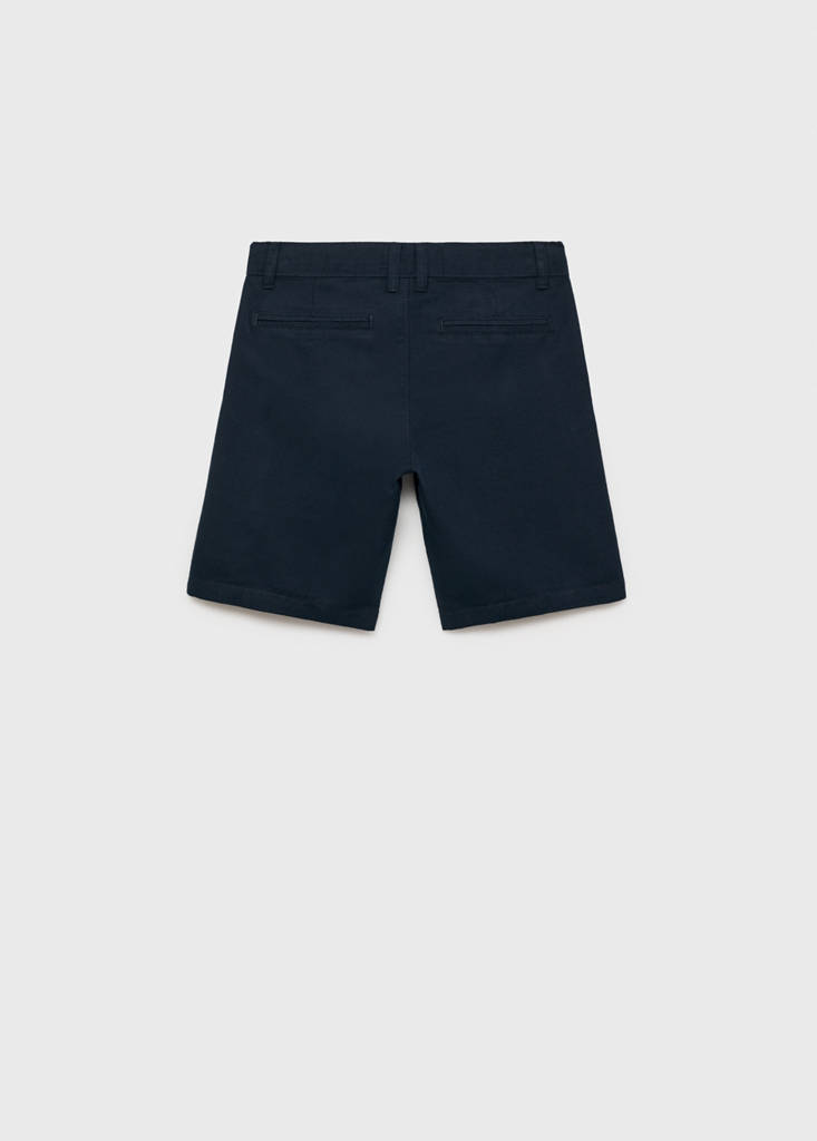 Linen chino Bermuda shorts — Dark Navy