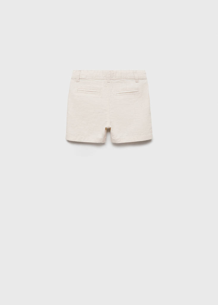 Linen-cotton blend Bermuda short — Sand