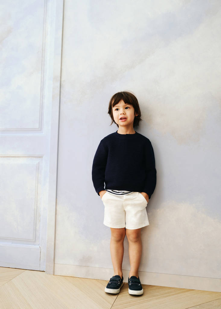 Linen-cotton blend Bermuda short — Sand