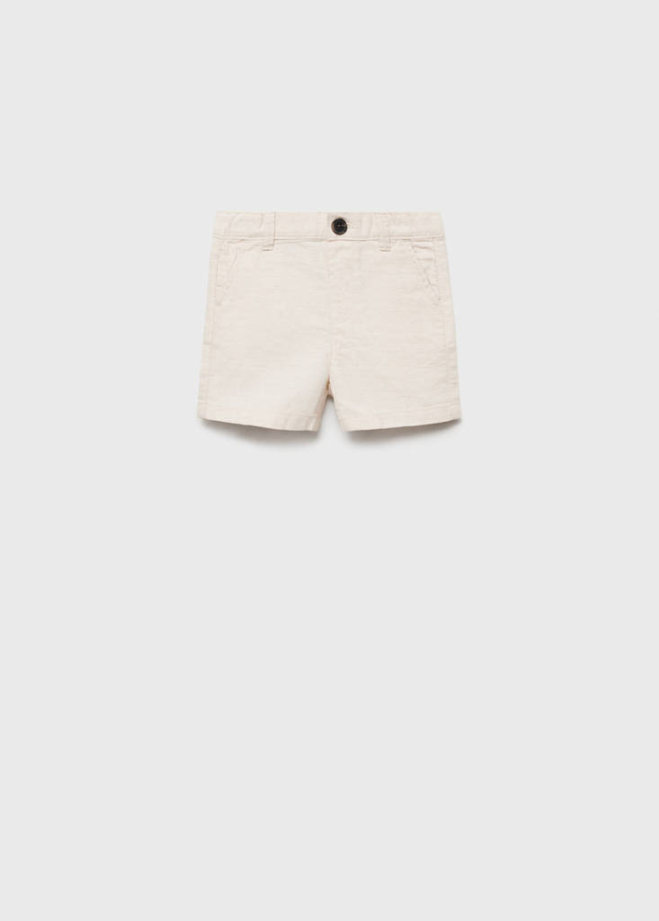 Linen-cotton blend Bermuda short — Sand
