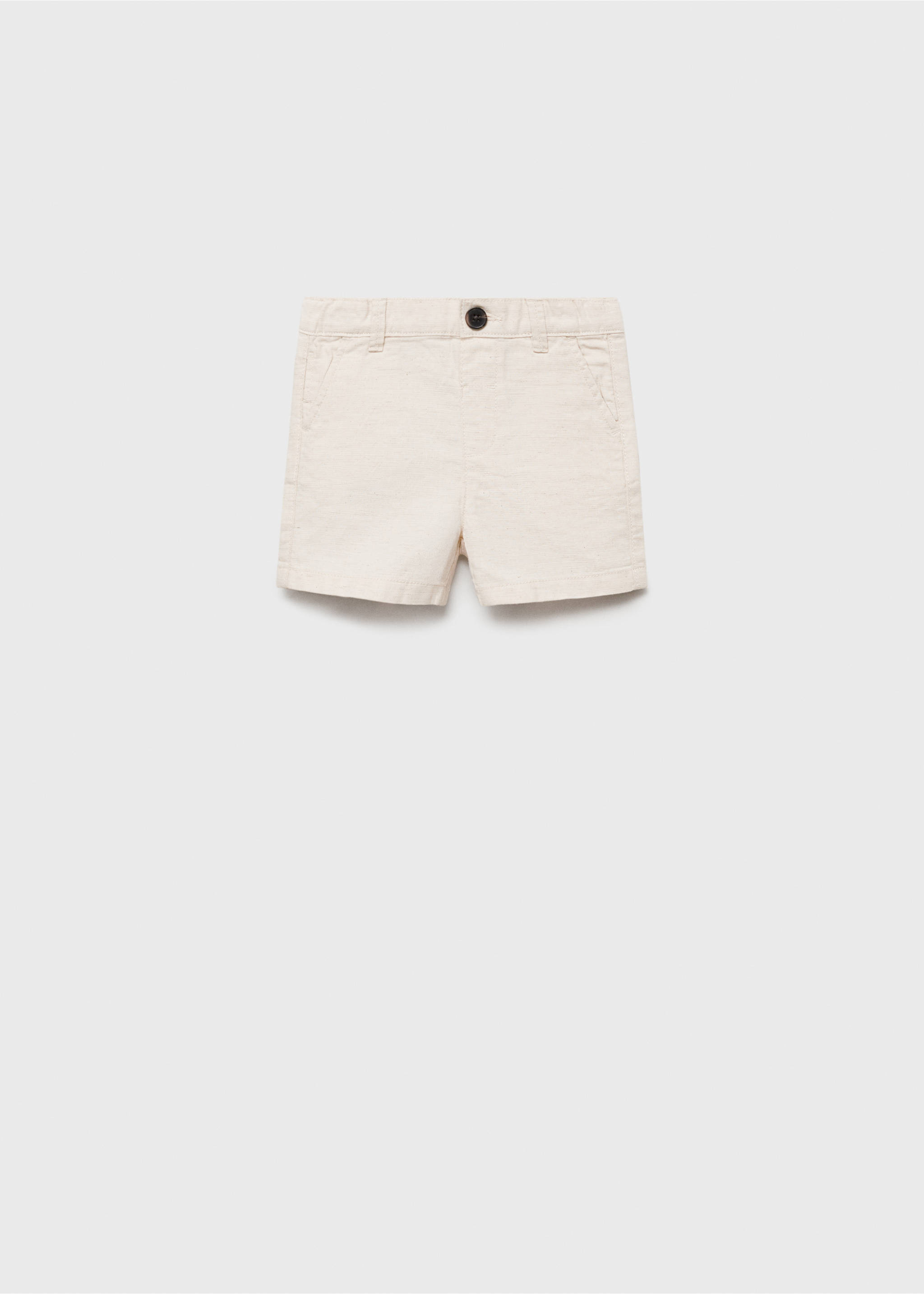 Linen-cotton blend Bermuda short - Article without model, Sand. Ref: 87034405-00.