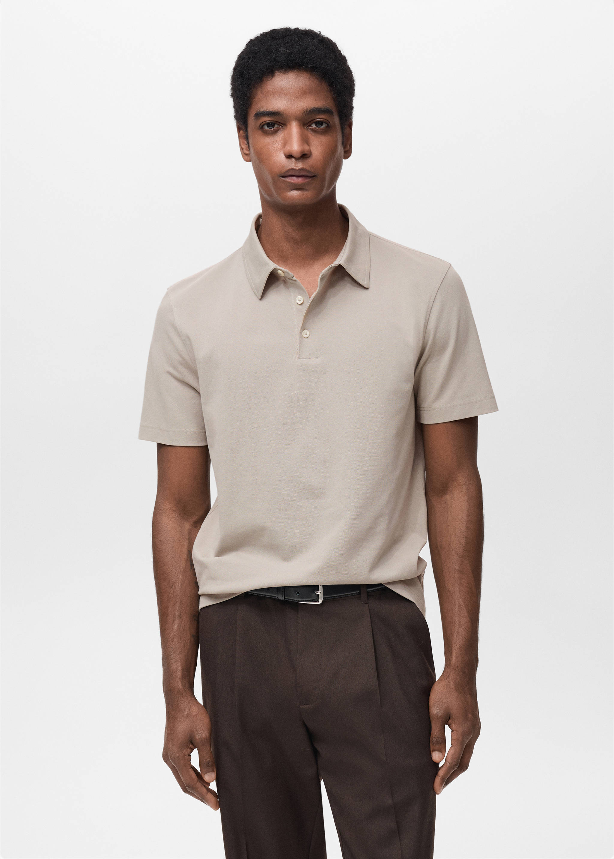 Polo slim-fit piqué de coton - Plan moyen