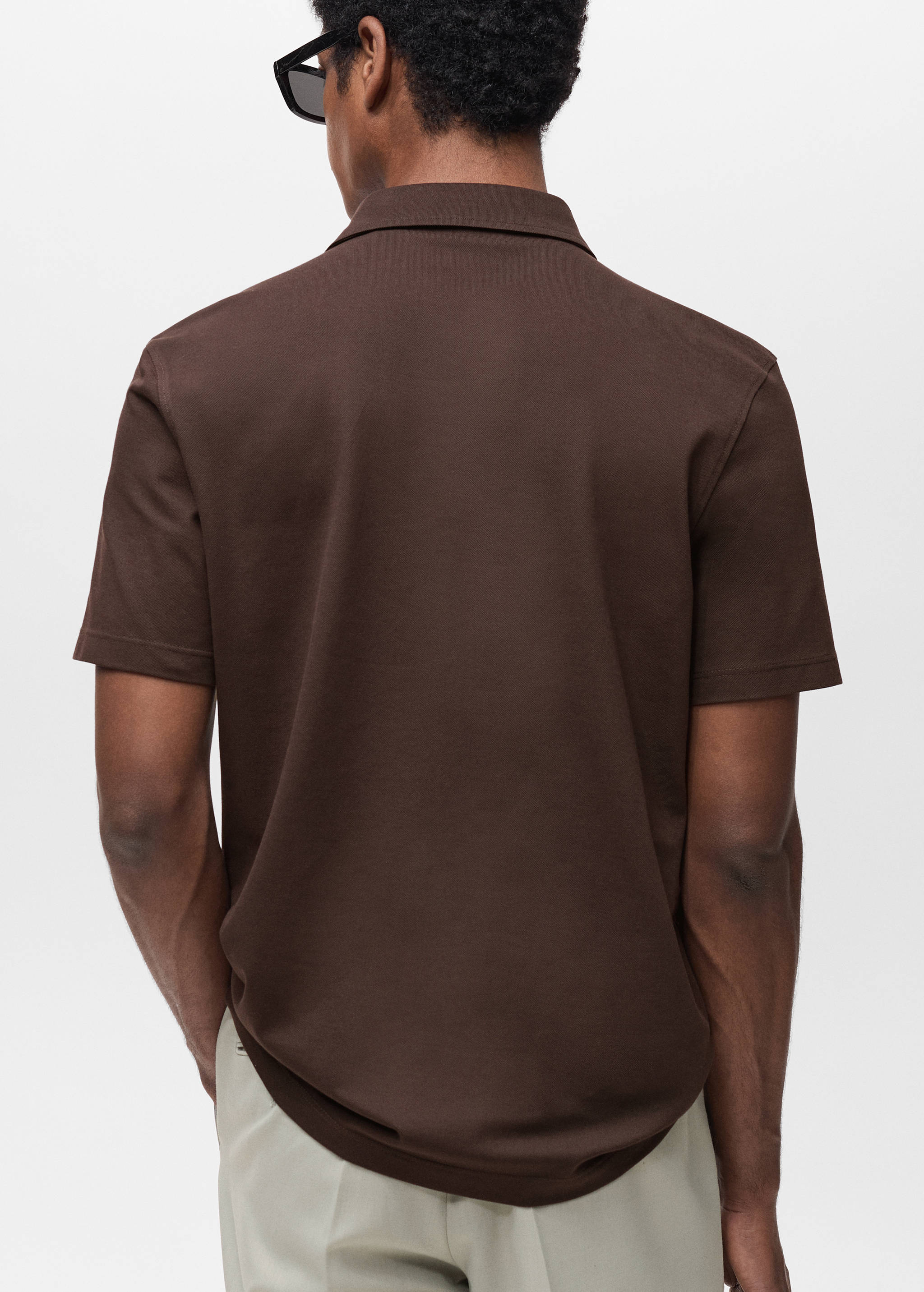 Slim-fit cotton-piqué polo shirt - Reverse of the article