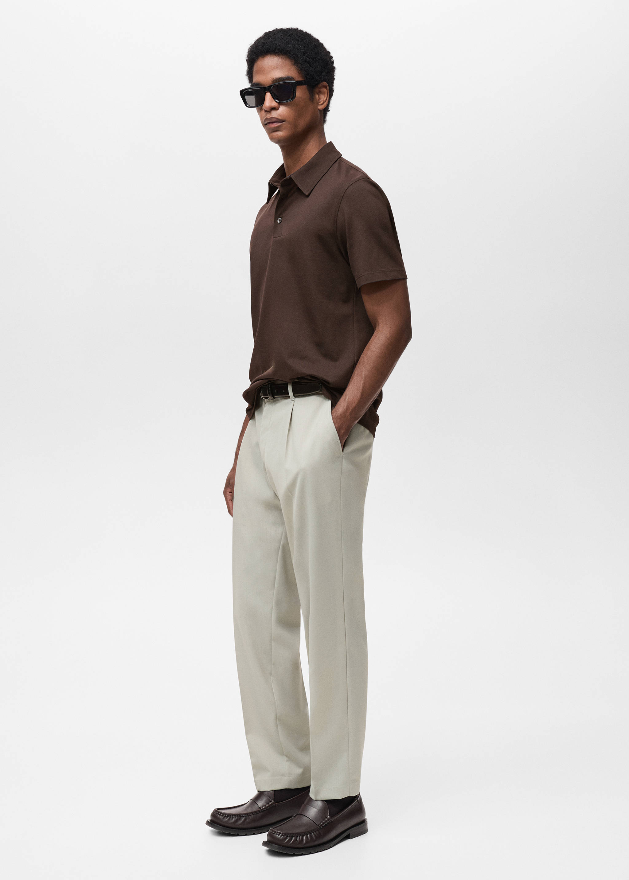 Slim-fit cotton-piqué polo shirt - Details of the article 2