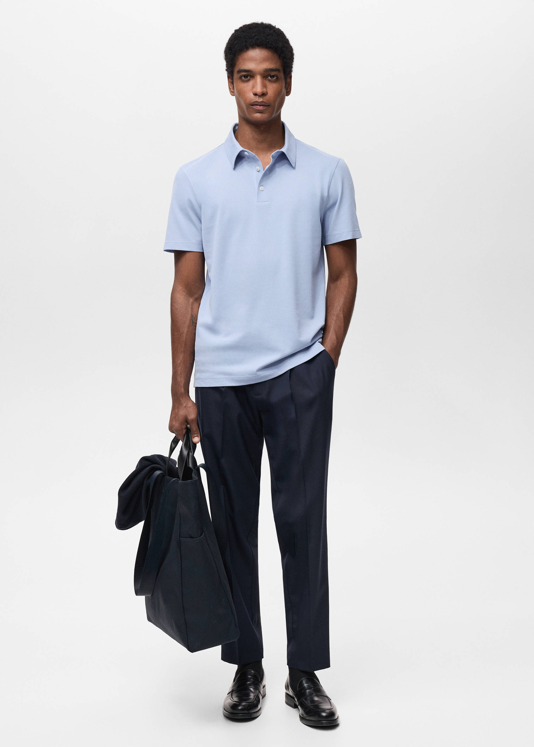 Polo slim-fit piqué de coton - Plan général