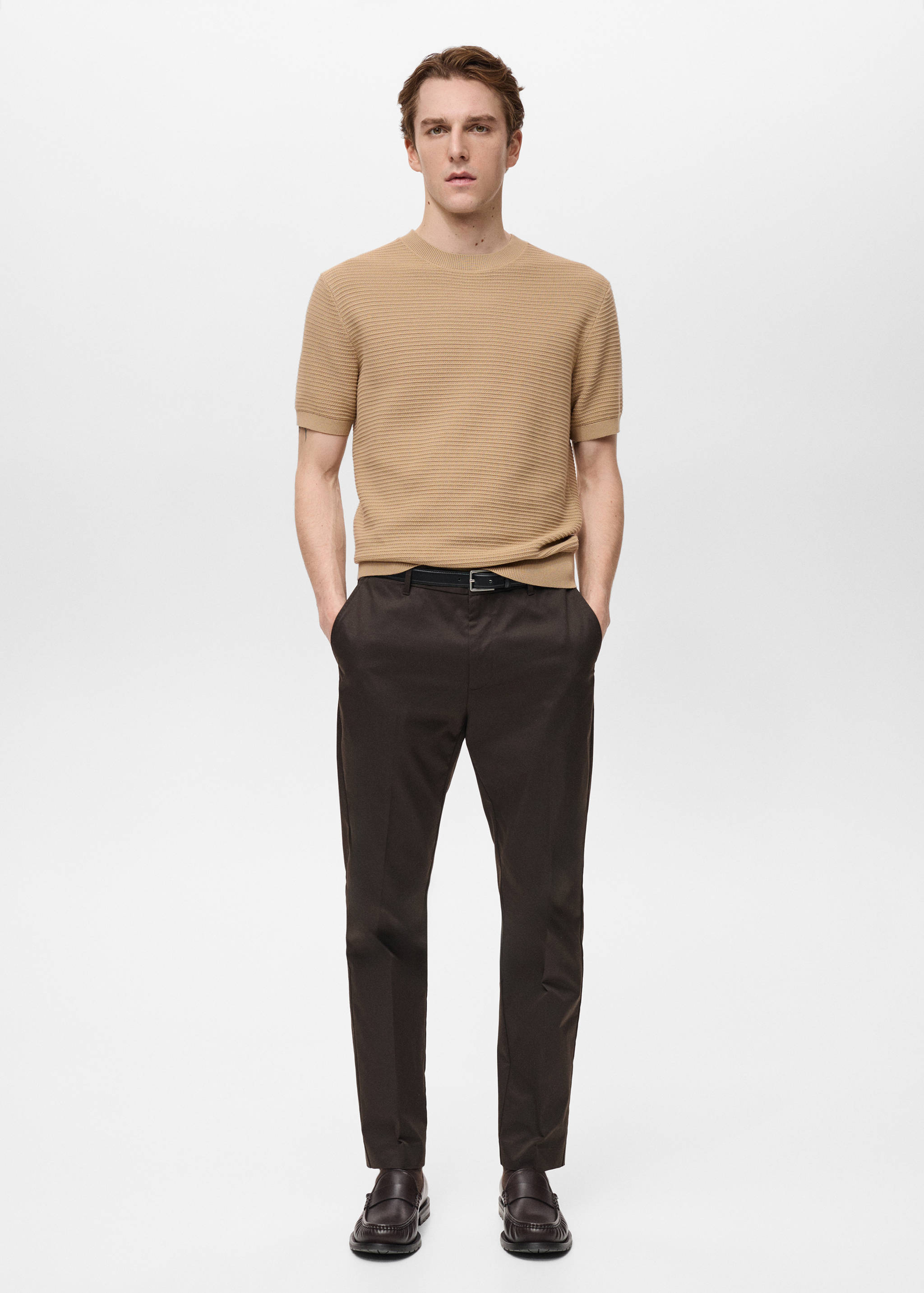 Structure thin knitwear t-shirt - General plane
