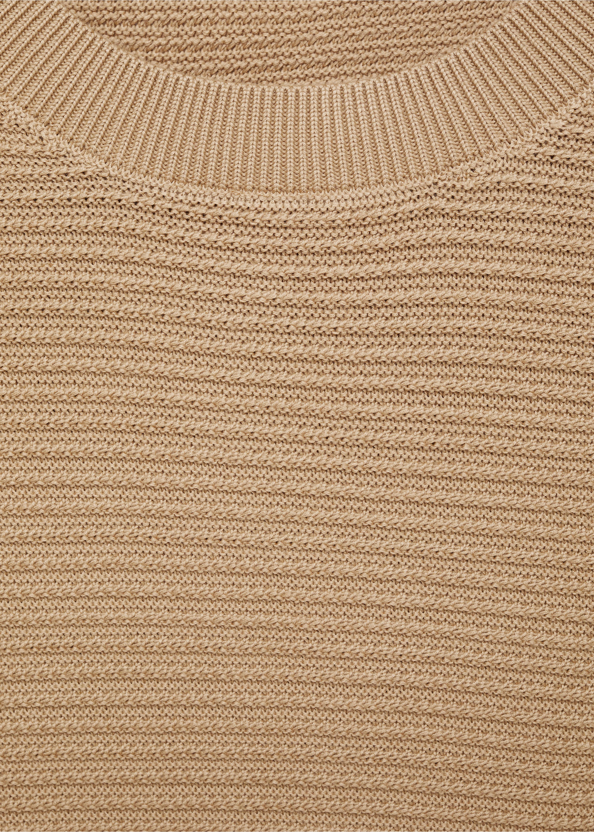 Fijngebreid, gestructureerd T-shirt - Detail van het artikel 8, Middenbruin. Ref: 87034412-00.