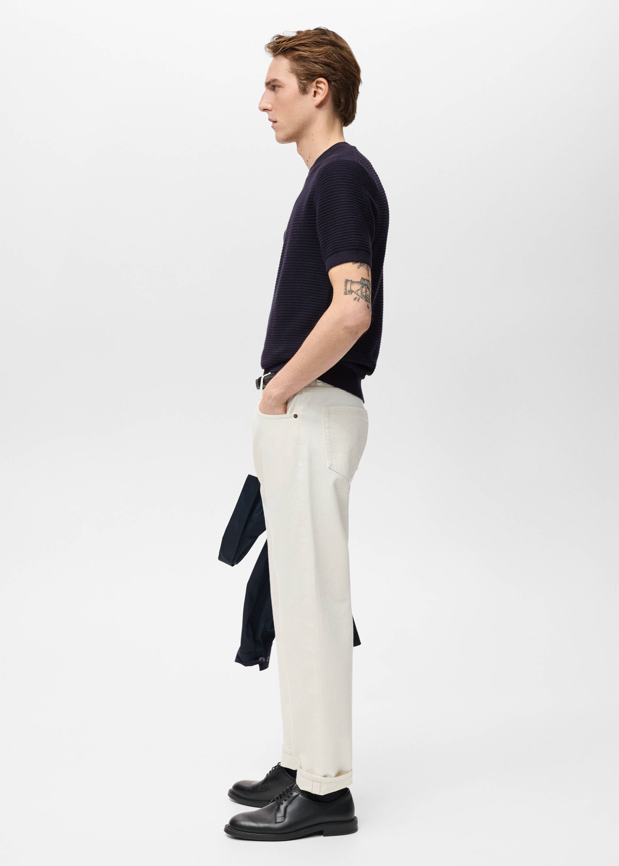 Structure thin knitwear t-shirt - Details of the article 2
