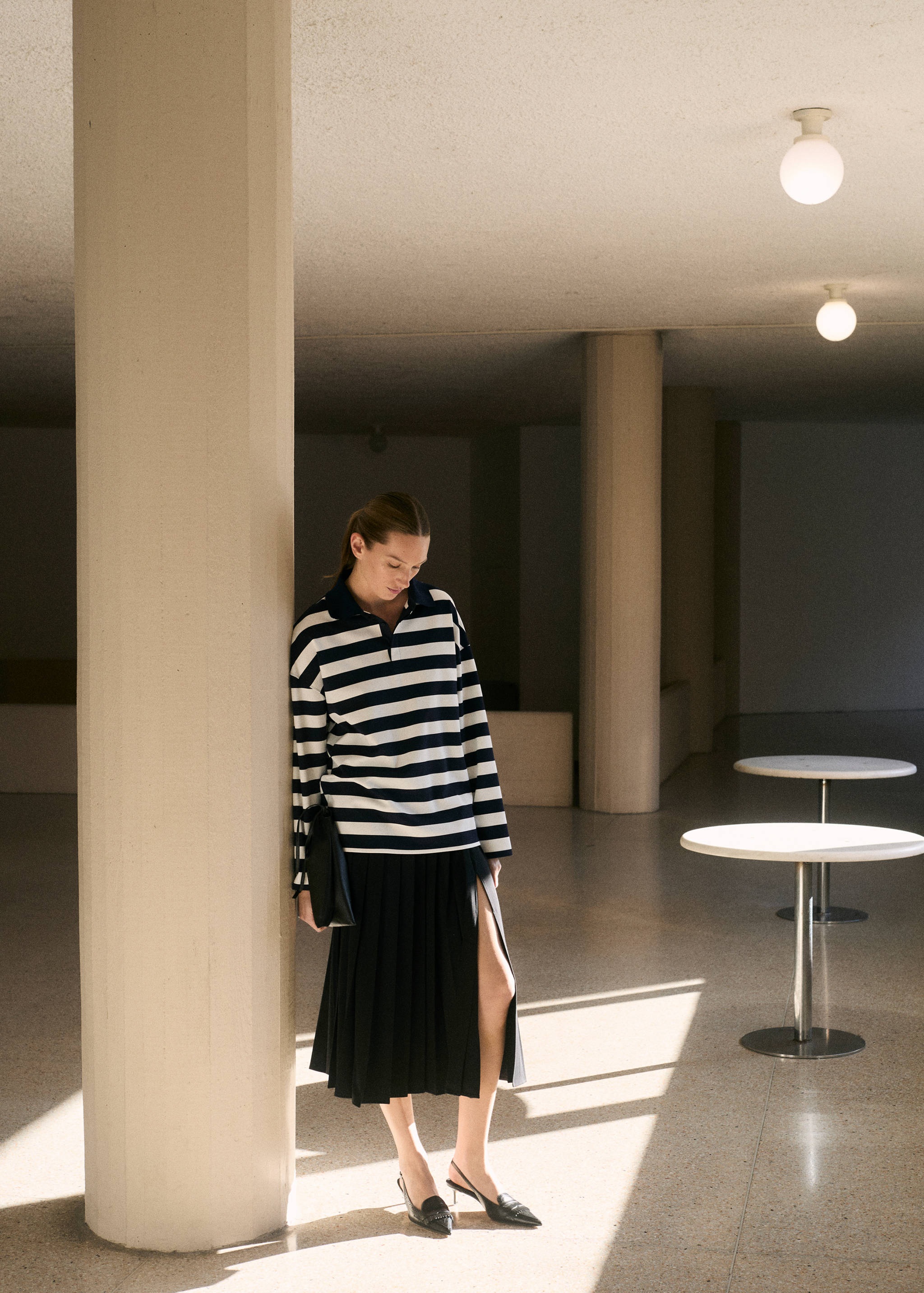 Striped polo-neck sweatshirt - General plane