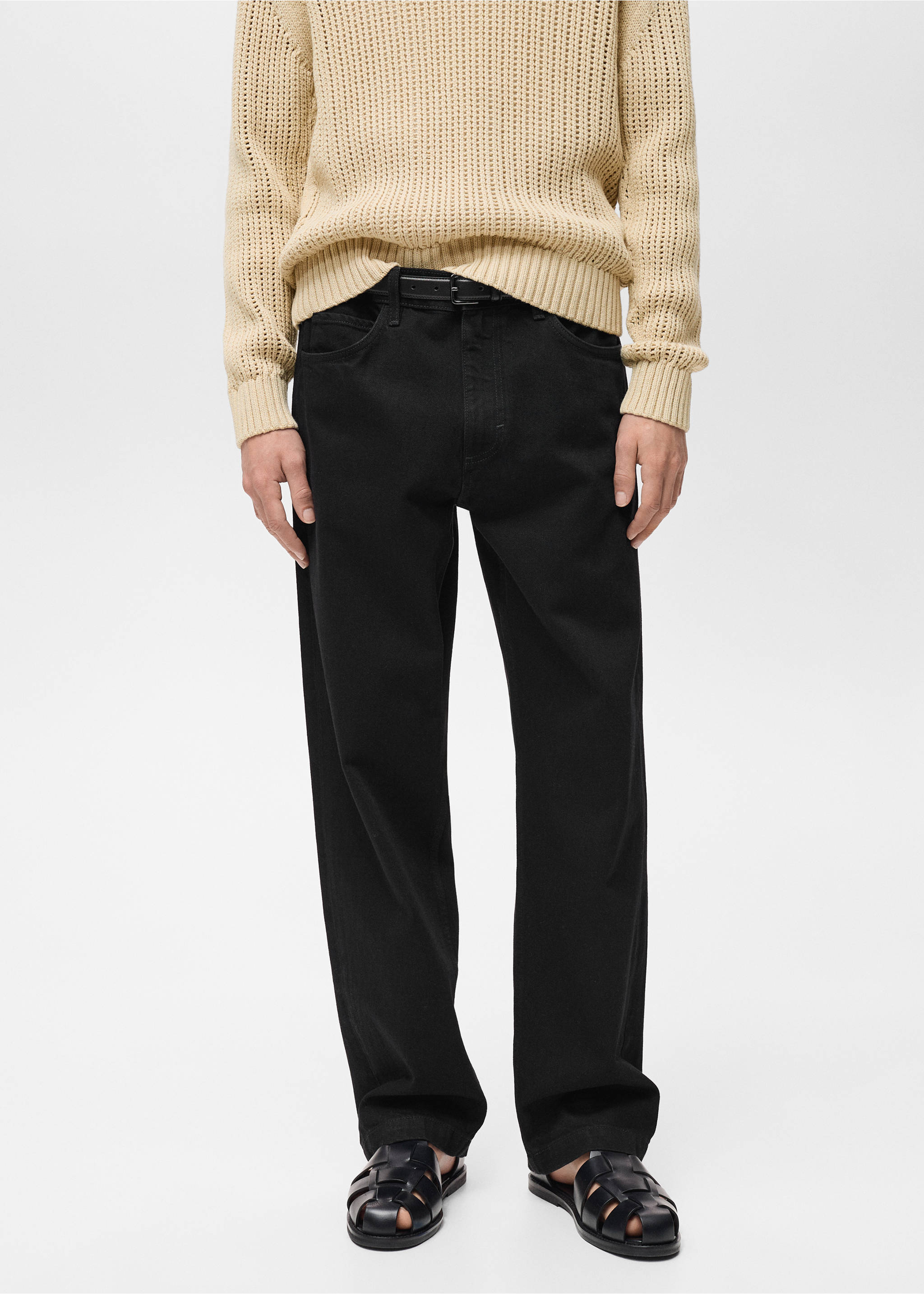 Джинсы loose fit - Средний план, Черный деним. Ref: 87034418-00.
