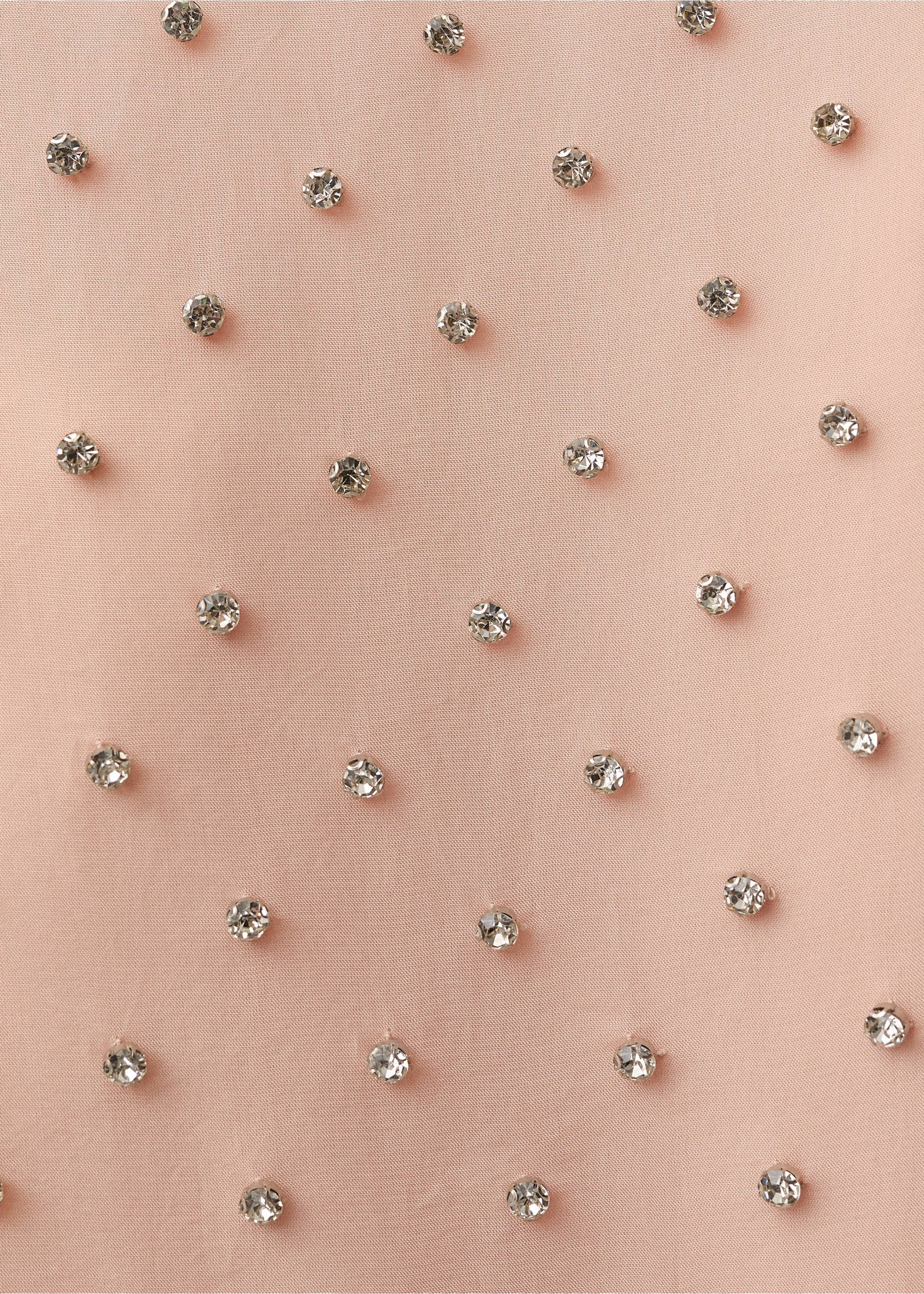 Midi skirt with crystal appliqués - Details of the article 0, Pastel Pink. Ref: 87034419-00.