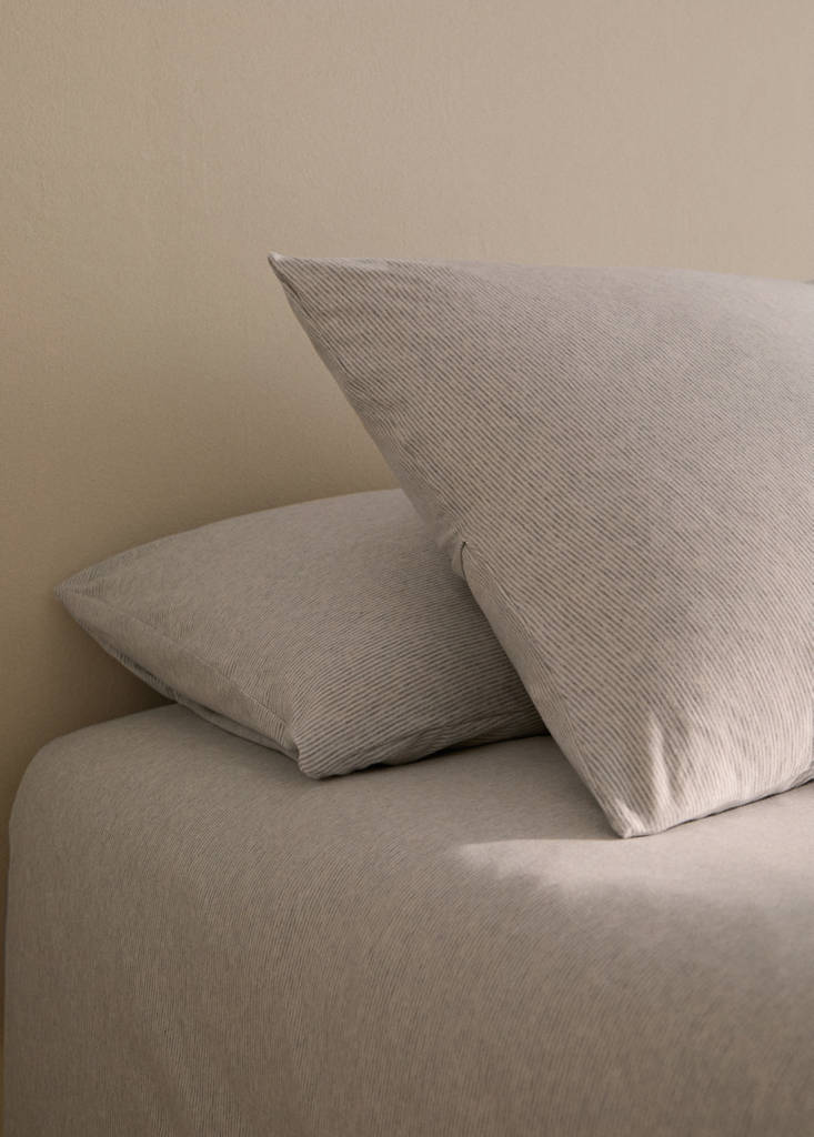 MANGO HOME - Taie d'oreiller enfant coton rayures 60x60 cm gris - 60x60cm